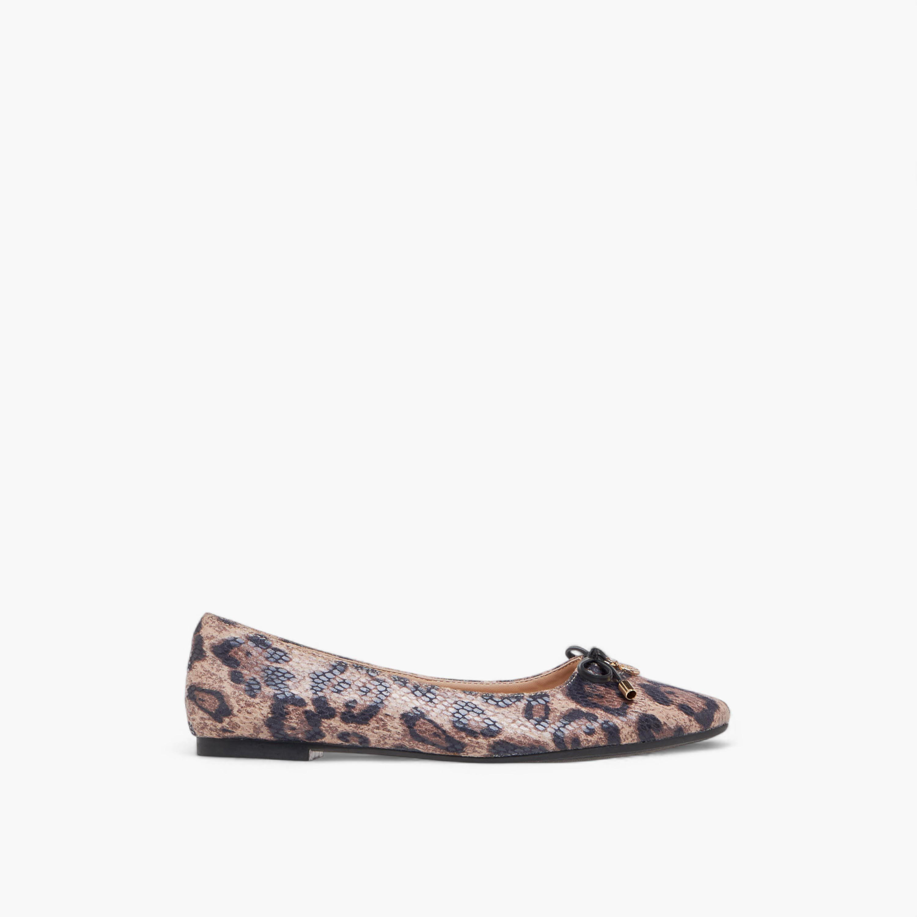 Celeste Women's Animal Print Slip-On Ballerina Shoes with Bow Accent-women-shoes-ballerinas-image-3