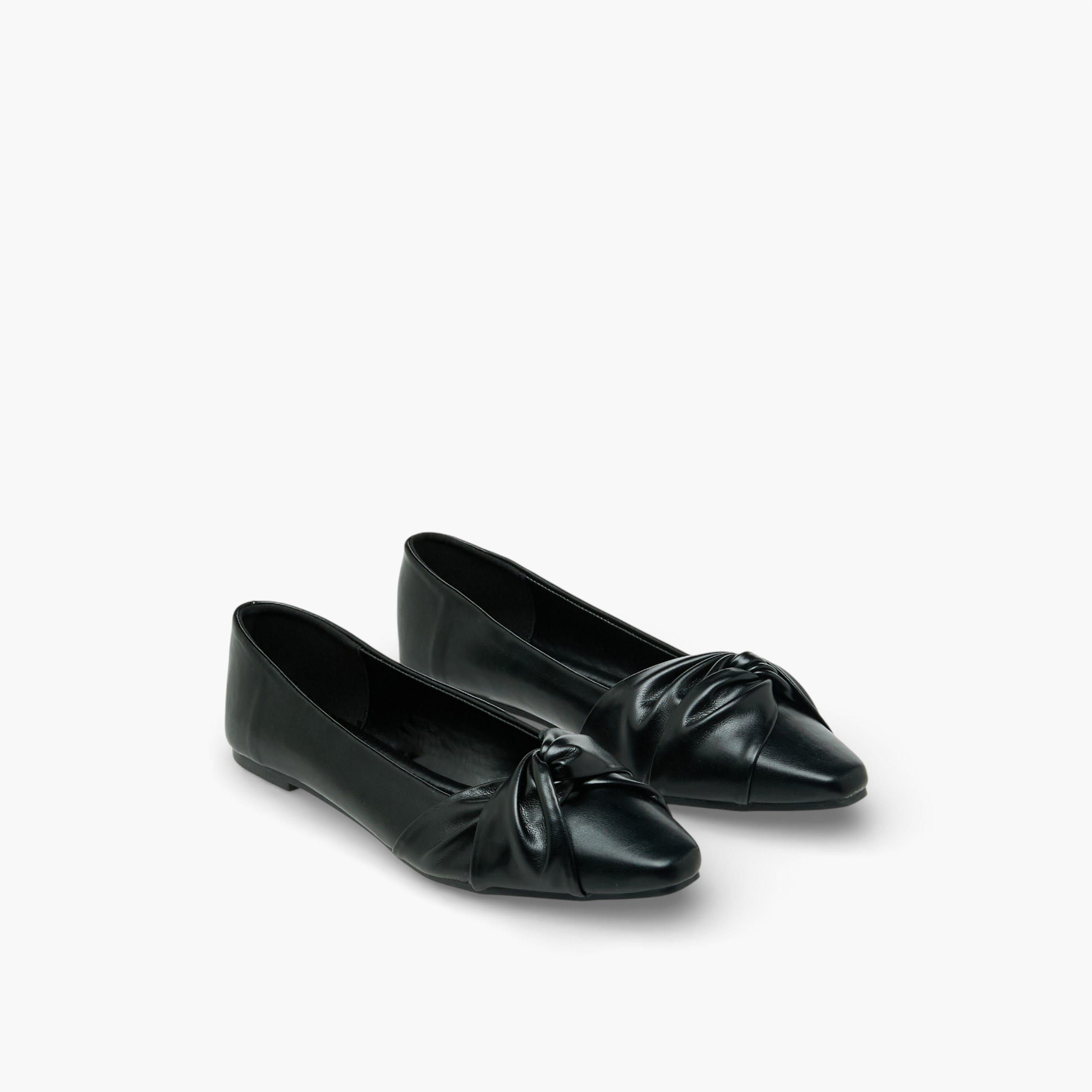 حذاء باليرينا سهل الارتداء بتفاصيل عقدة للنساء من فلورا بيلا-women-shoes-ballerinas-image-1