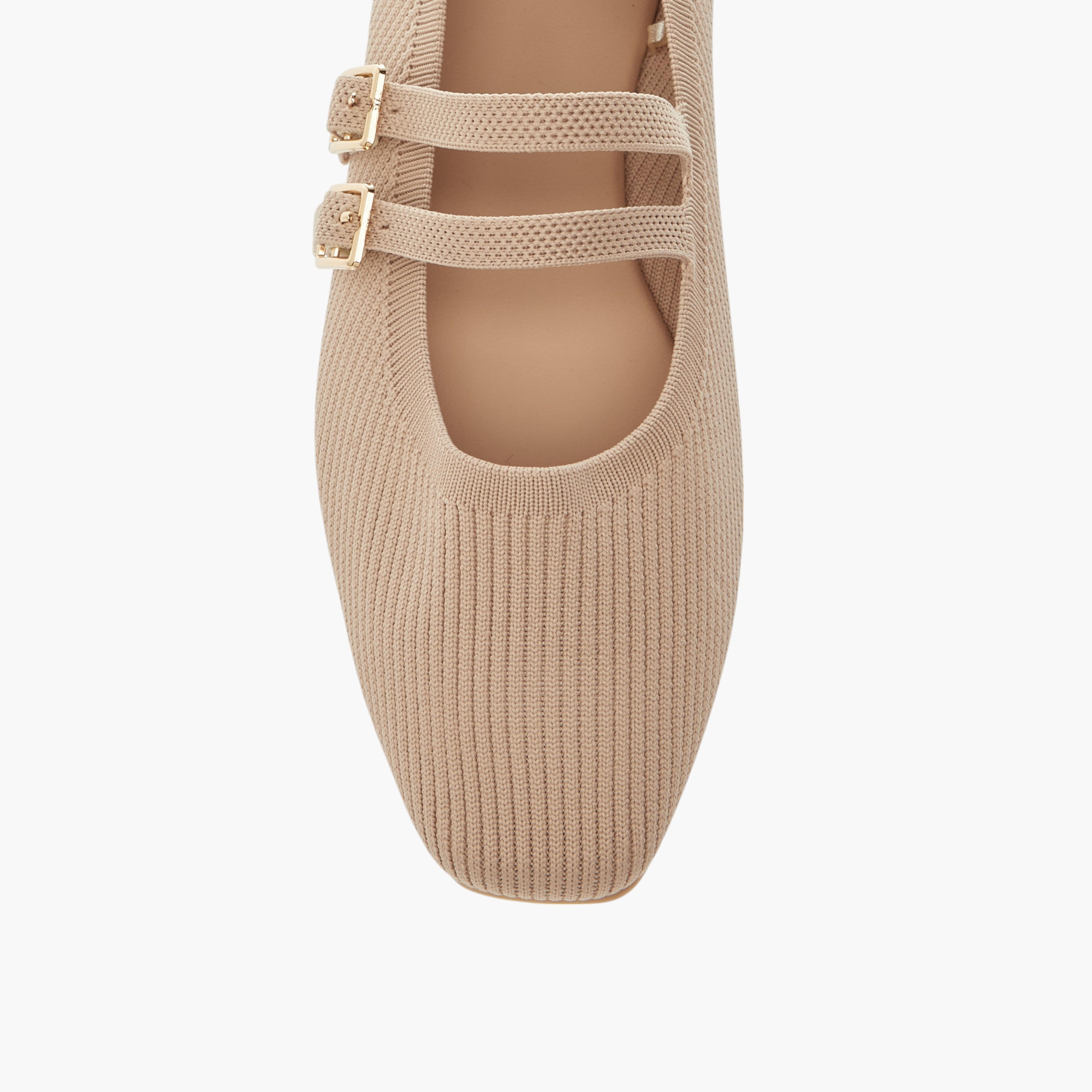 Celeste Women's Textured Ballerina Shoes with Buckle Closure-women-shoes-flats-ballerinas-image-4