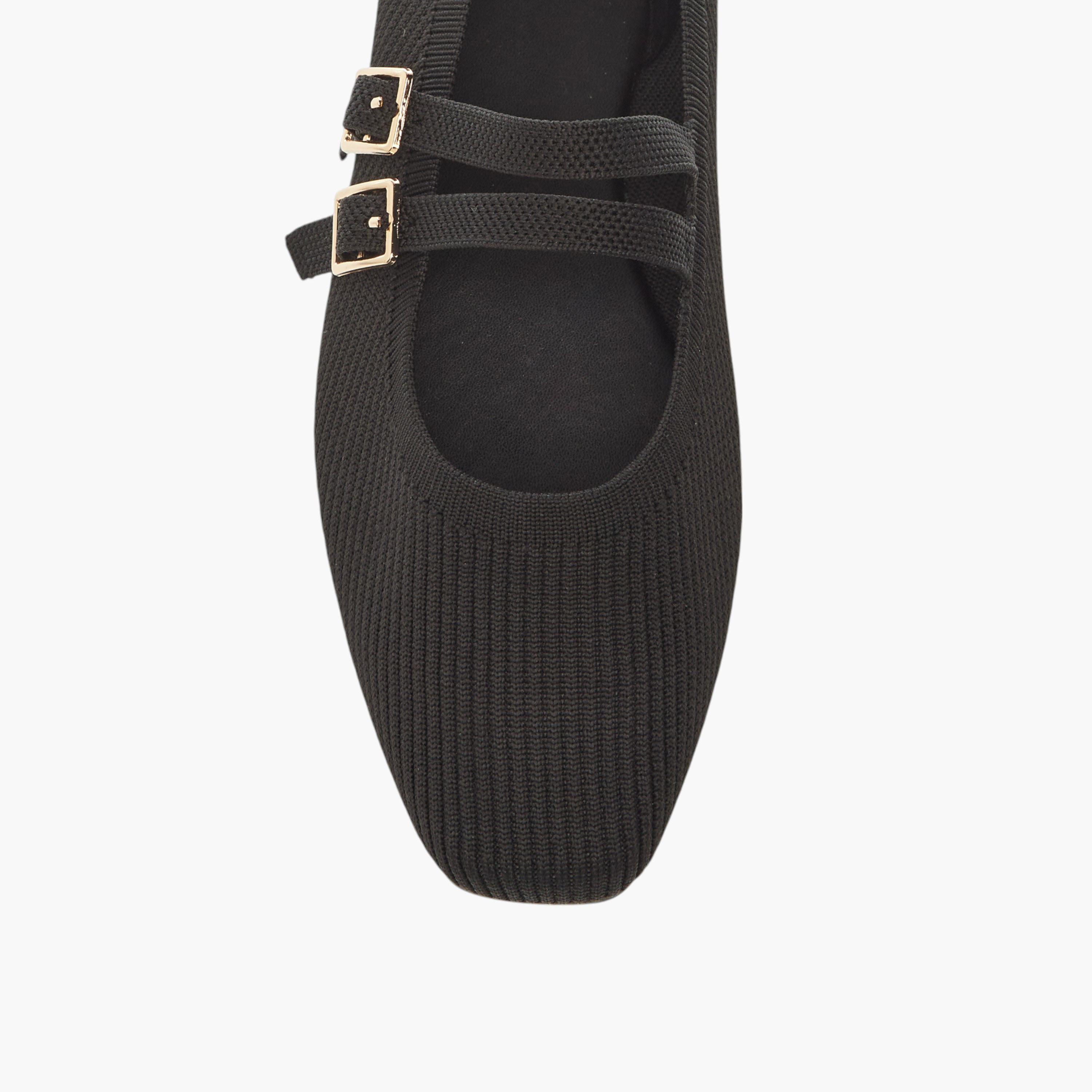 Celeste Women's Textured Ballerina Shoes with Buckle Closure-women-shoes-flats-ballerinas-image-4