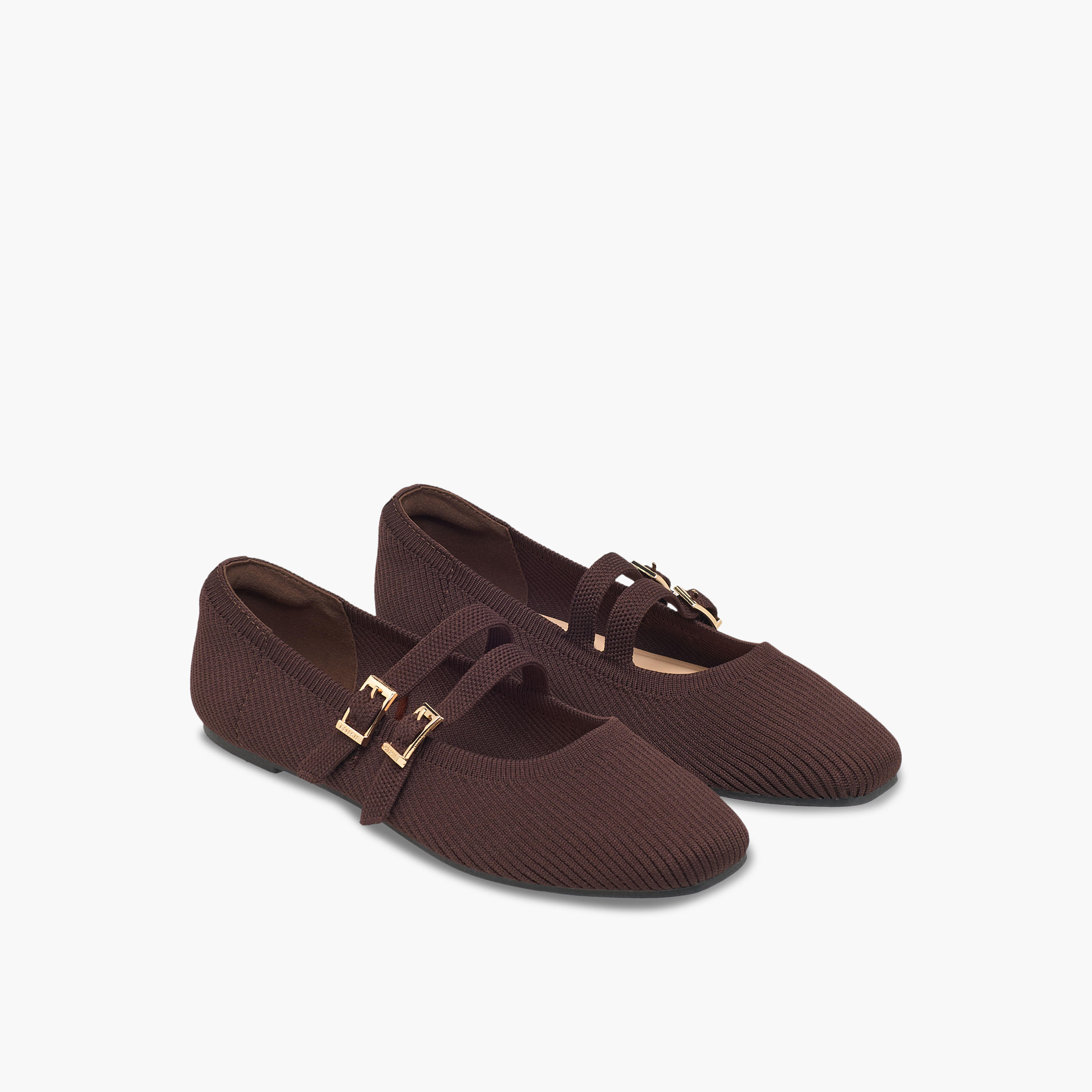 حذاء باليرينا بارز الملمس بإبزيم إغلاق للنساء من سيليست-women-shoes-flats-ballerinas-image-1