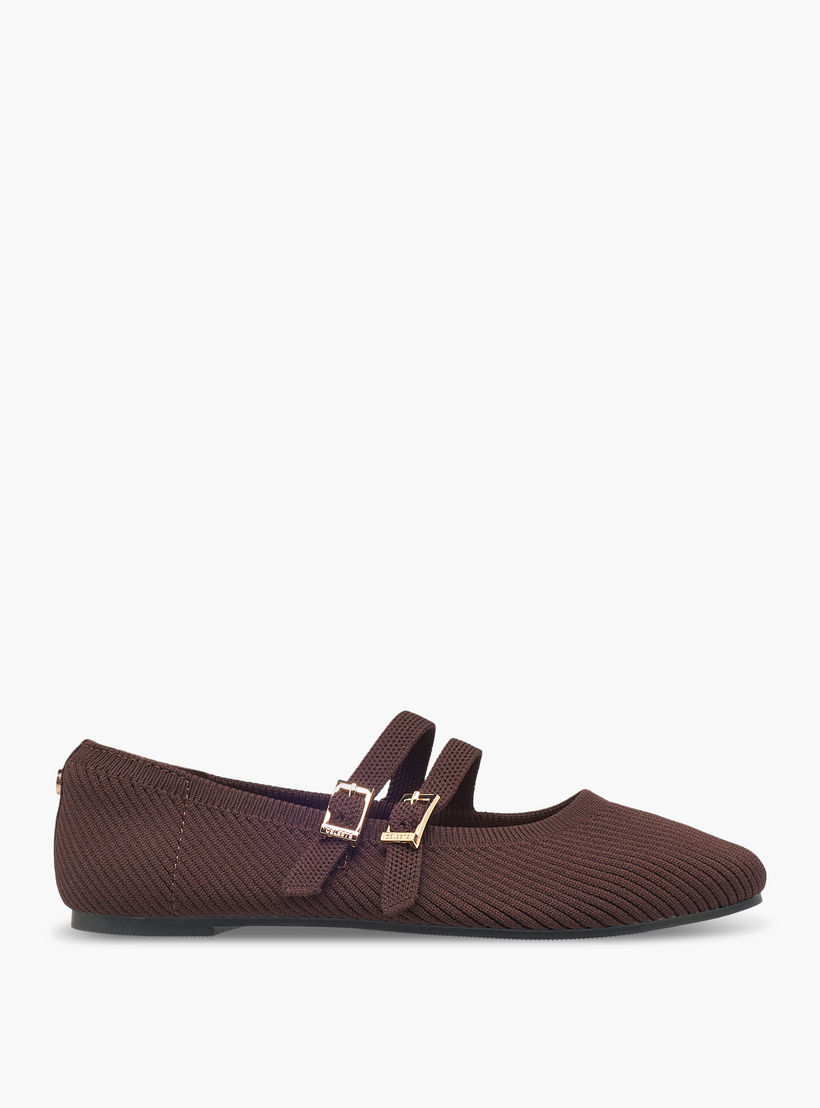 حذاء باليرينا بارز الملمس بإبزيم إغلاق للنساء من سيليست-women-shoes-flats-ballerinas-image-3
