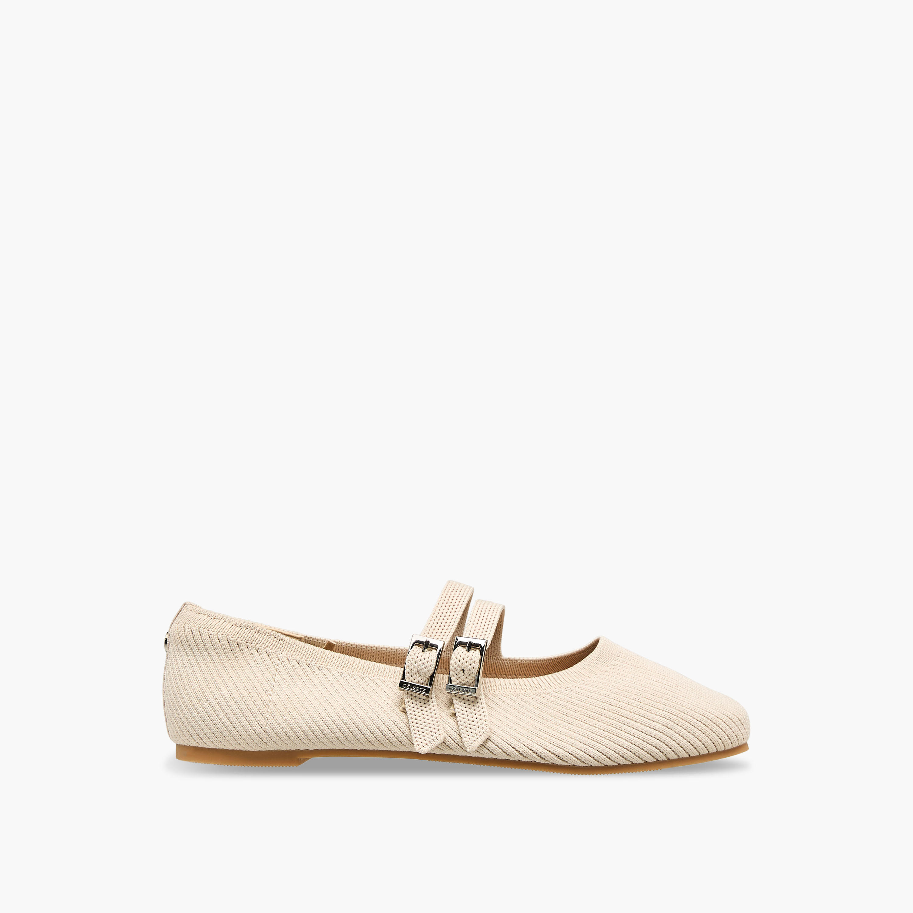 Celeste Women's Textured Ballerina Shoes with Buckle Closure-women-shoes-flats-ballerinas-image-3