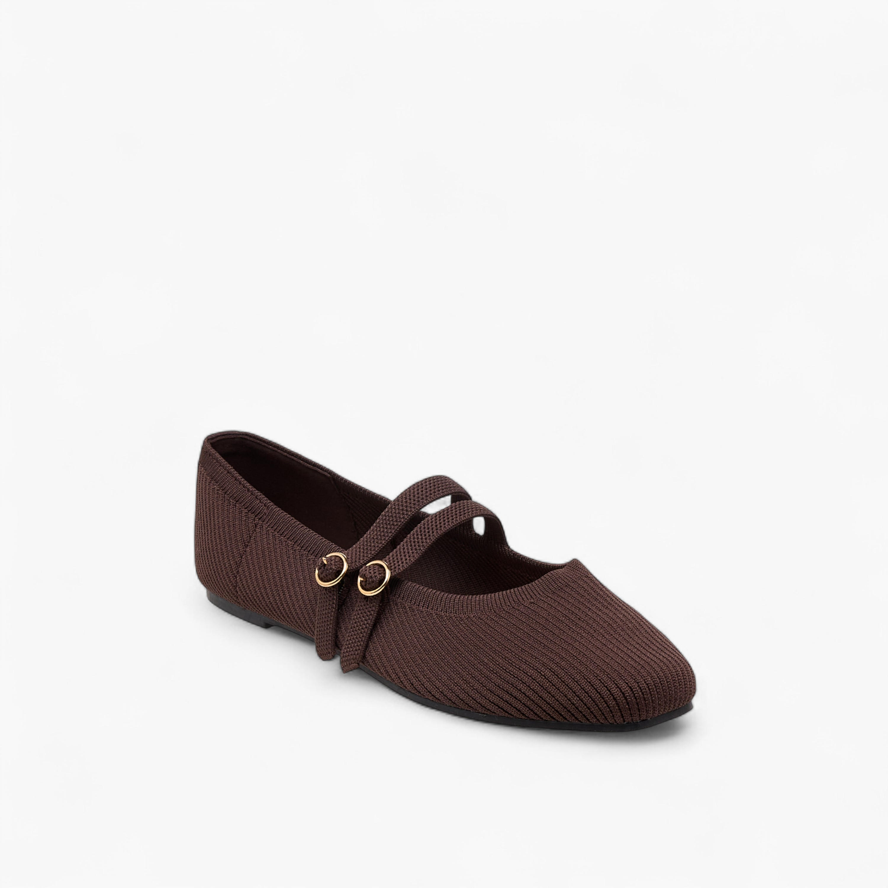 Flora Bella Textured Ballerina Shoes with Buckle Closure-women-shoes-ballerinas-image-2