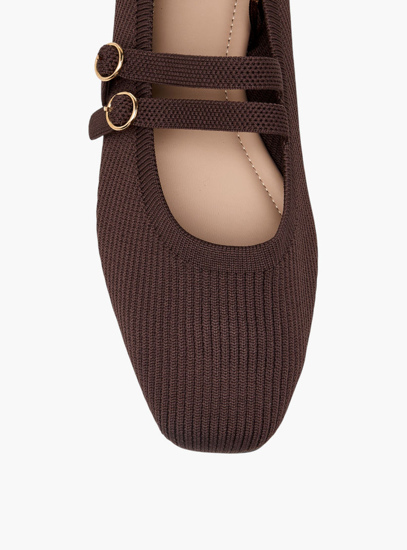 Flora Bella Textured Ballerina Shoes with Buckle Closure-women-shoes-ballerinas-image-4