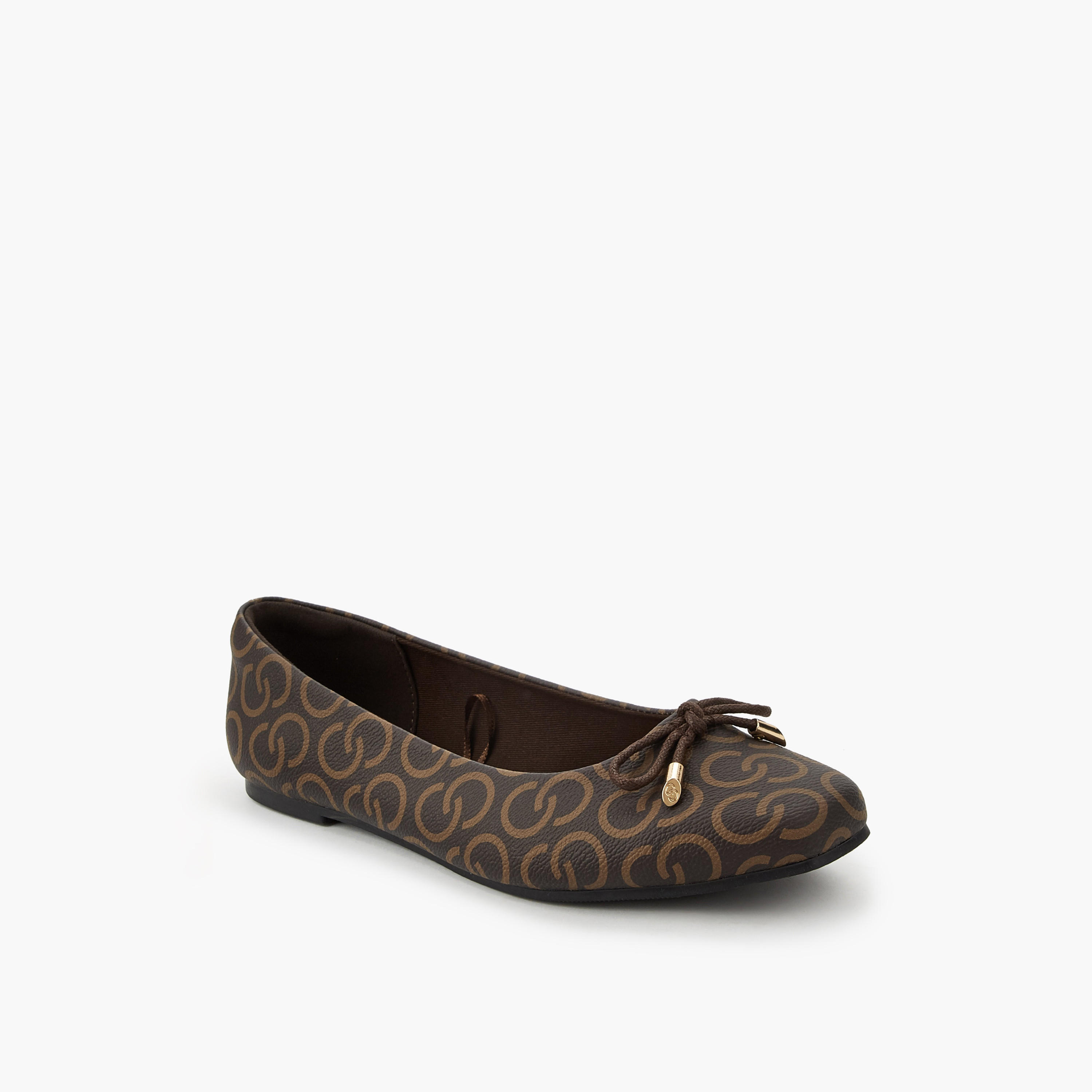 Celeste Women Monogram Print Ballerina Shoes-women-shoes-ballerinas-image-2