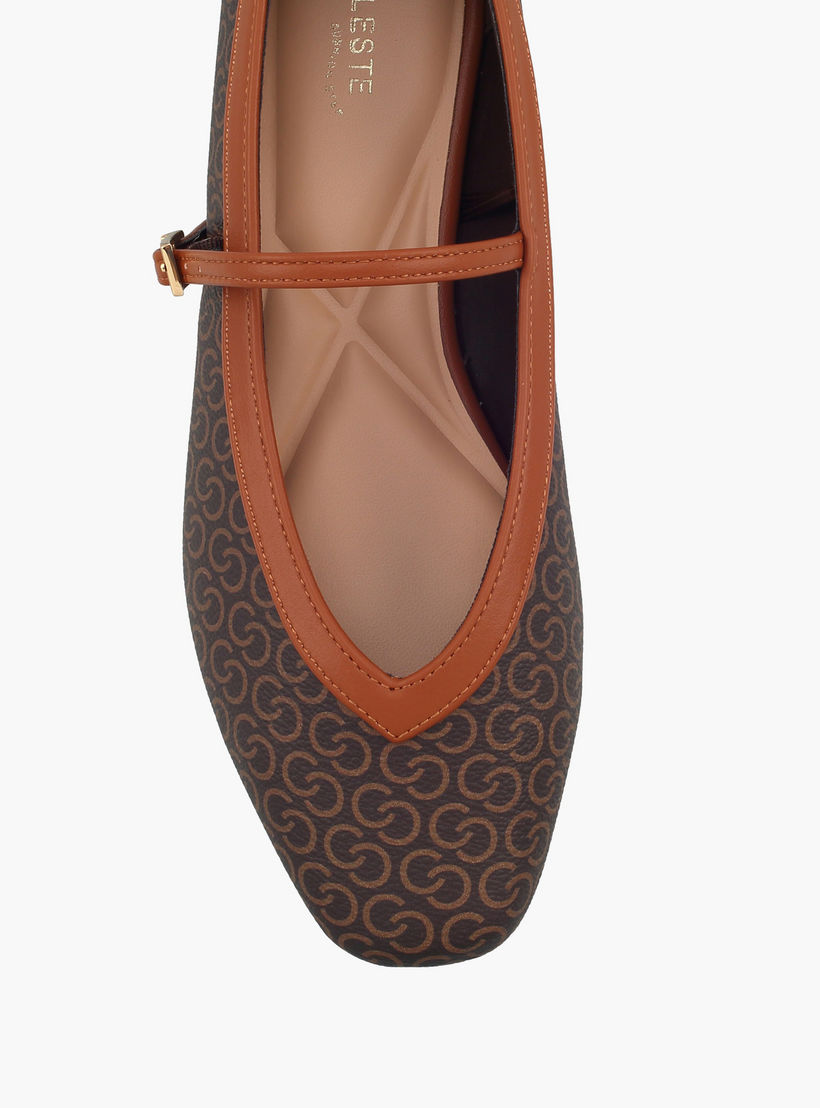 حذاء ماري جين بطبعات مونوجرام للنساء من سيليست-women-shoes-ballerinas-image-4