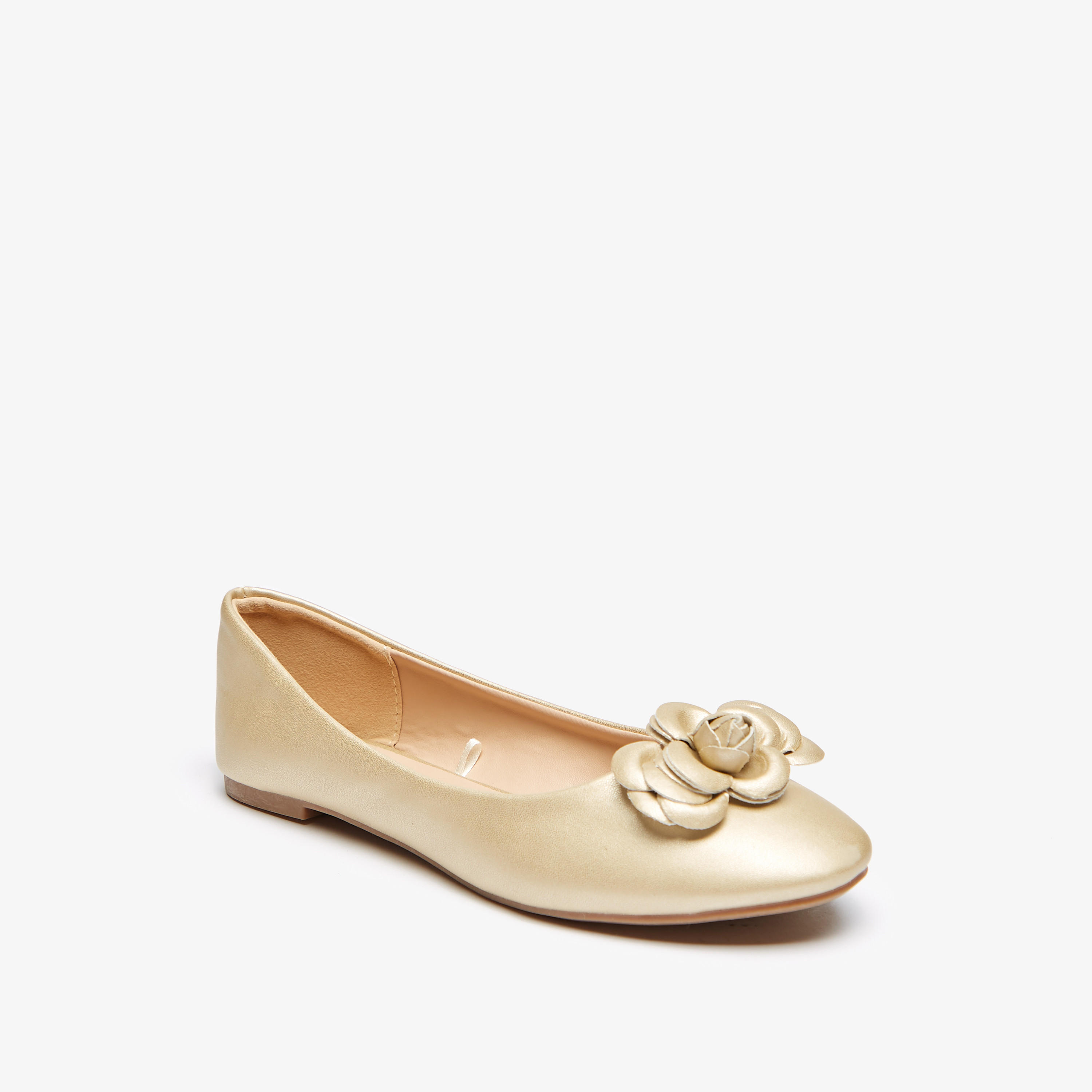 Solid Round Toe Ballerinas with Flower Accent-women-shoes-ballerinas-image-6