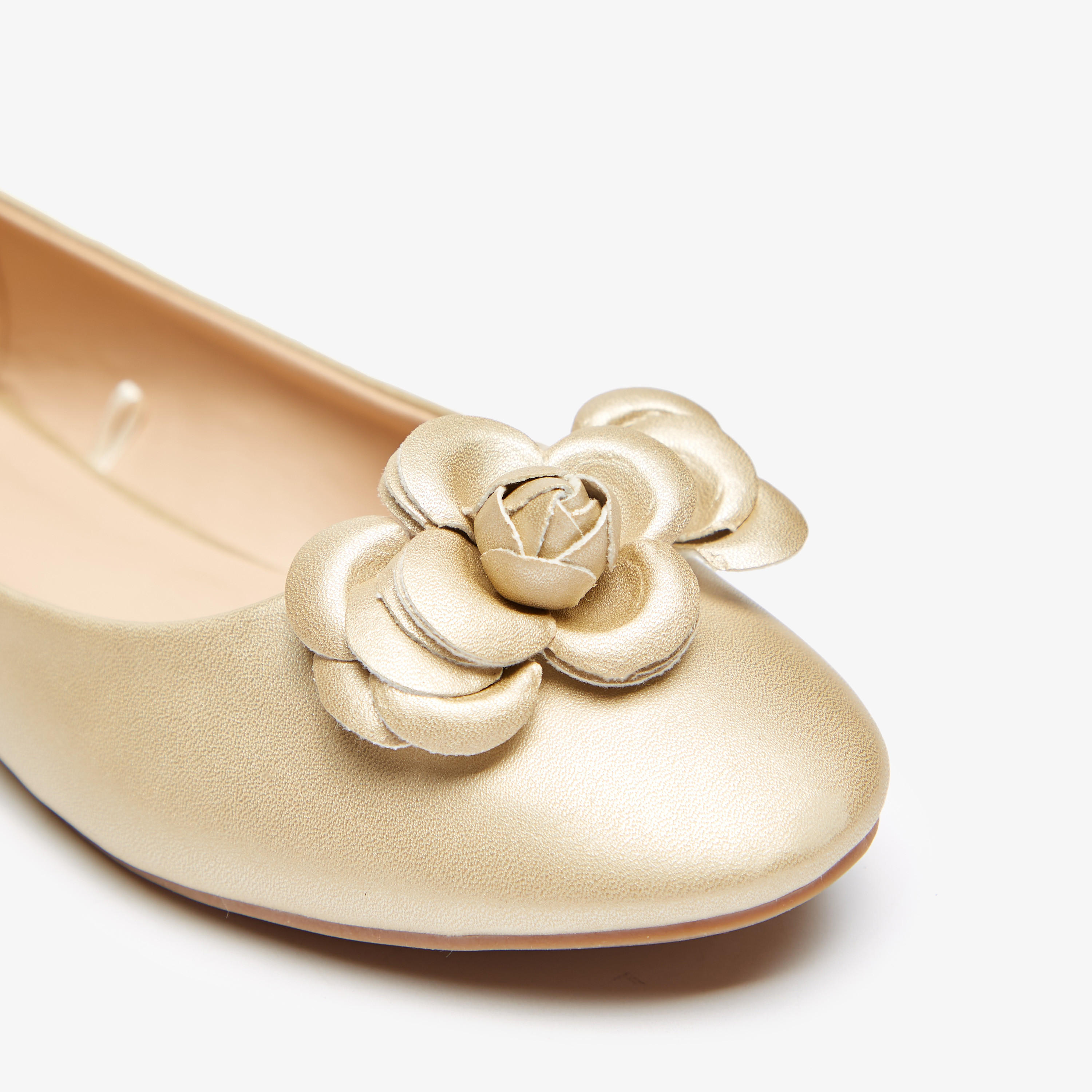 Solid Round Toe Ballerinas with Flower Accent-women-shoes-ballerinas-image-9