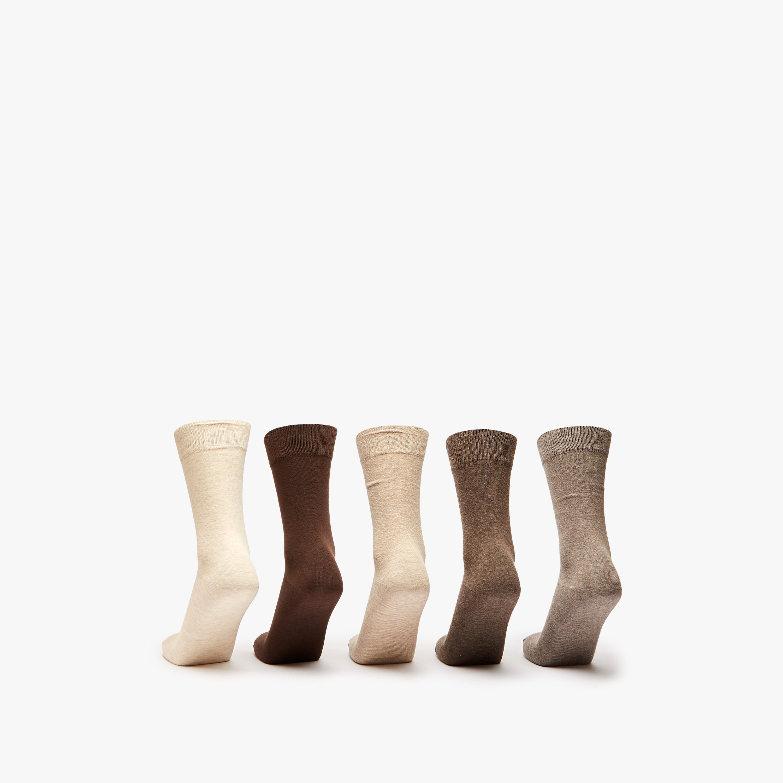 طقم جوارب 5 أزواج سادة بطول الساق-men-socks-image-3