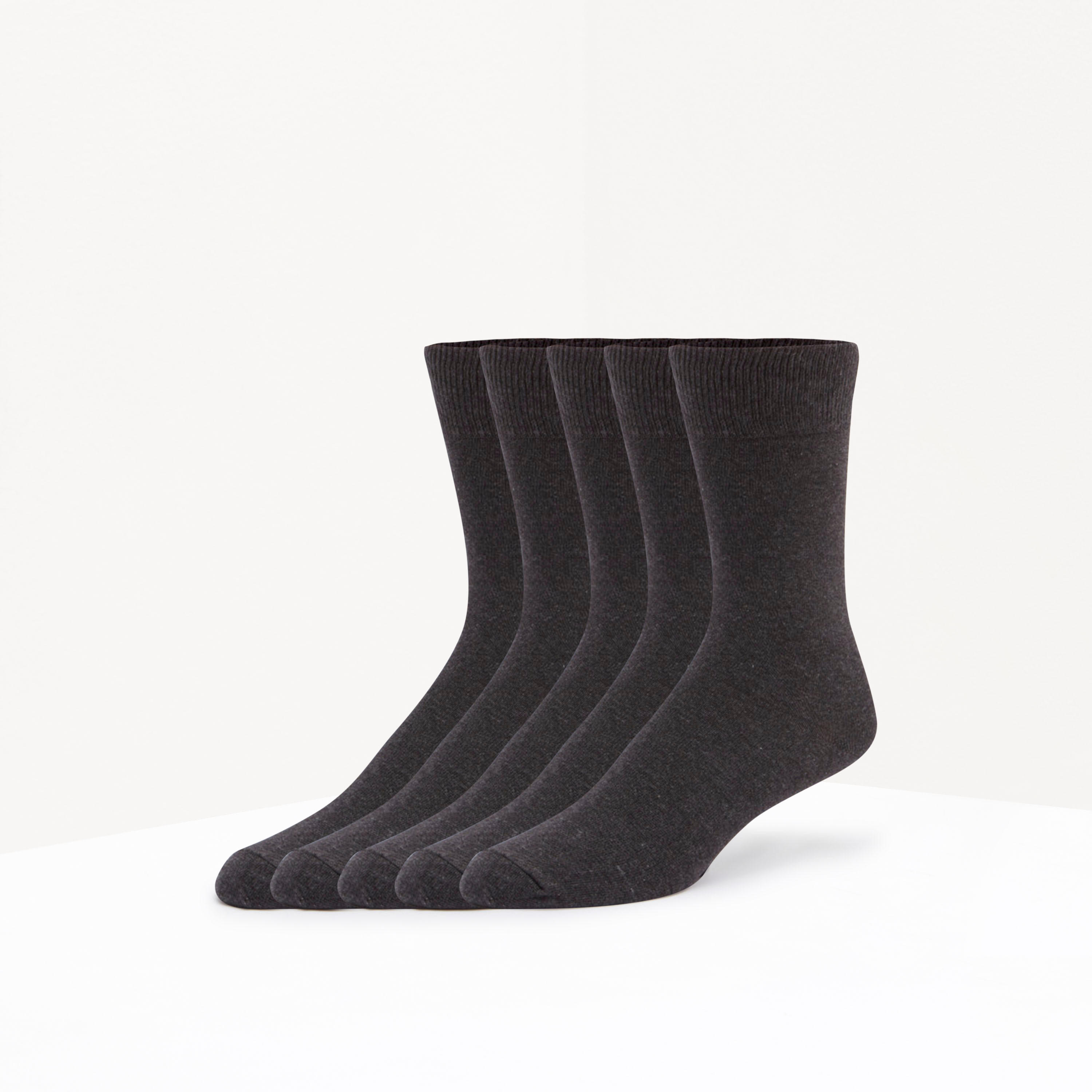 Solid Calf Length Socks - Set of 5-men-socks-image-1