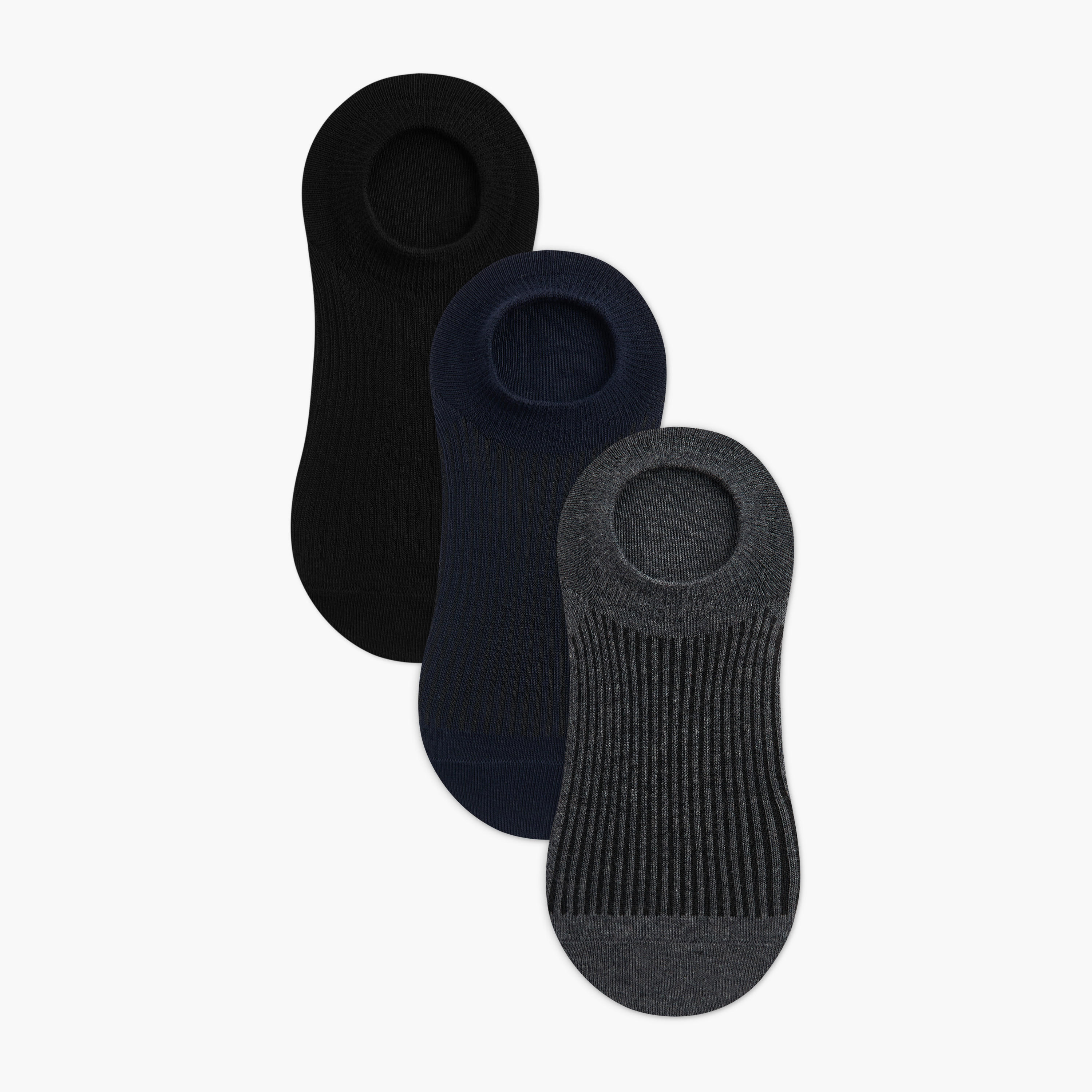 Lee Cooper Logo Print Non-Terry No Show Socks - Set of 3-men-socks-image-1