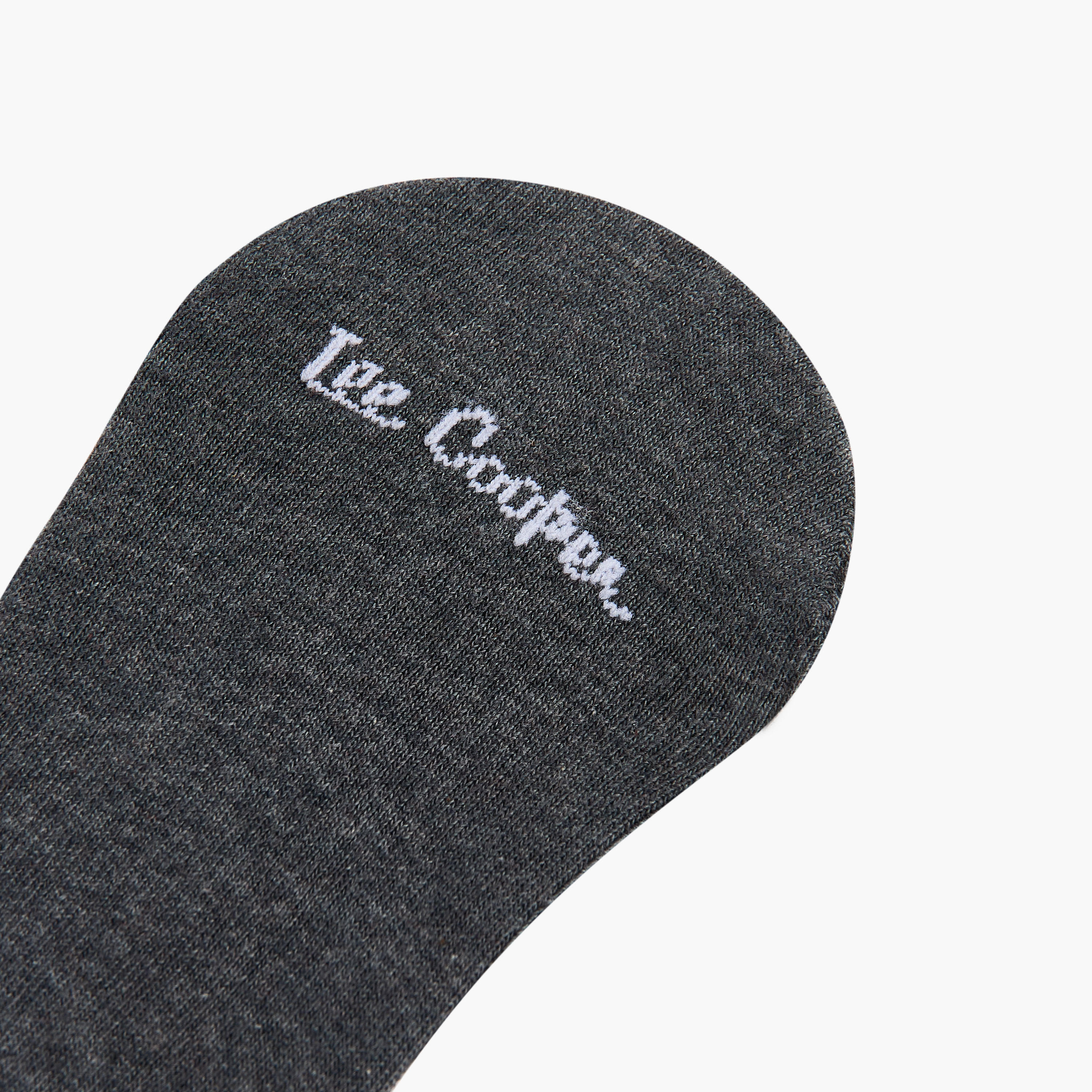 Lee Cooper Logo Print Non-Terry No Show Socks - Set of 3-men-socks-image-6