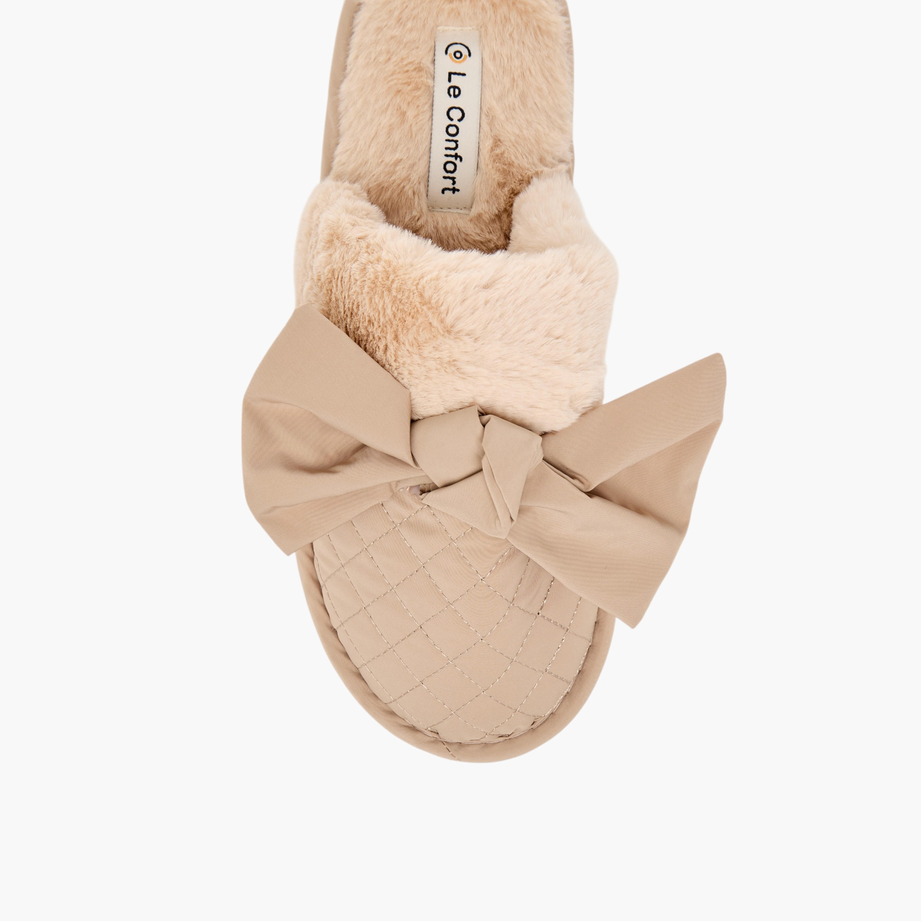 Le Confort Women's Quilted Bow Accent Bedroom Slippers-women-shoes-bedroomslippers-image-3