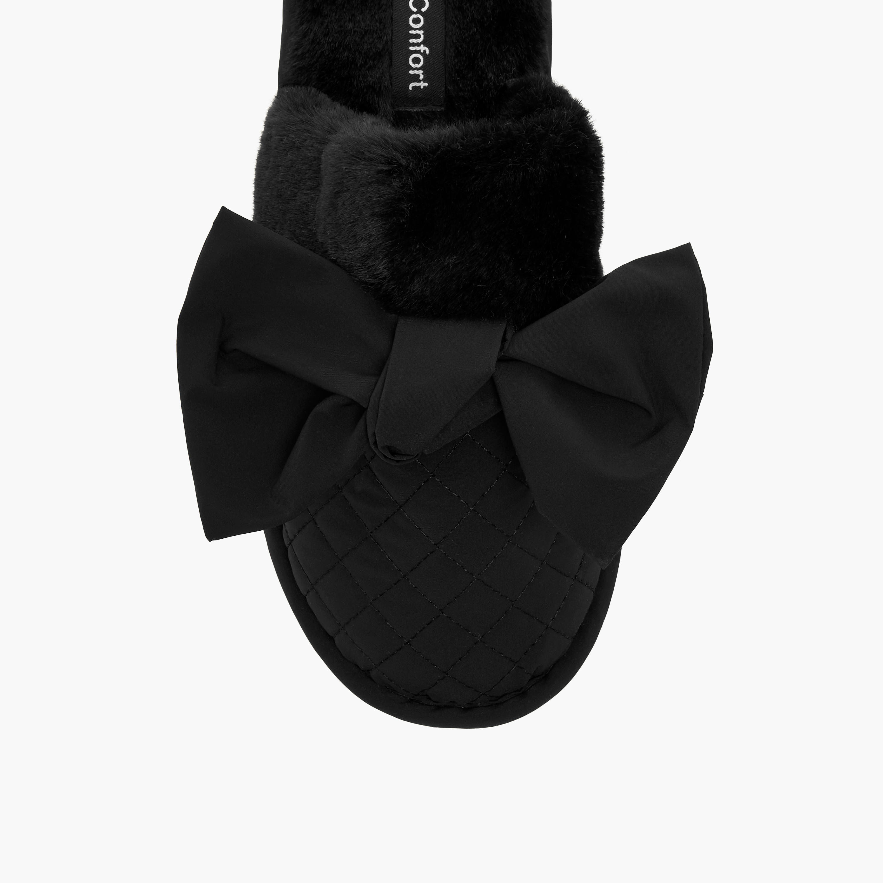 Le Confort Women's Quilted Bow Accent Bedroom Slippers-women-shoes-bedroomslippers-image-3
