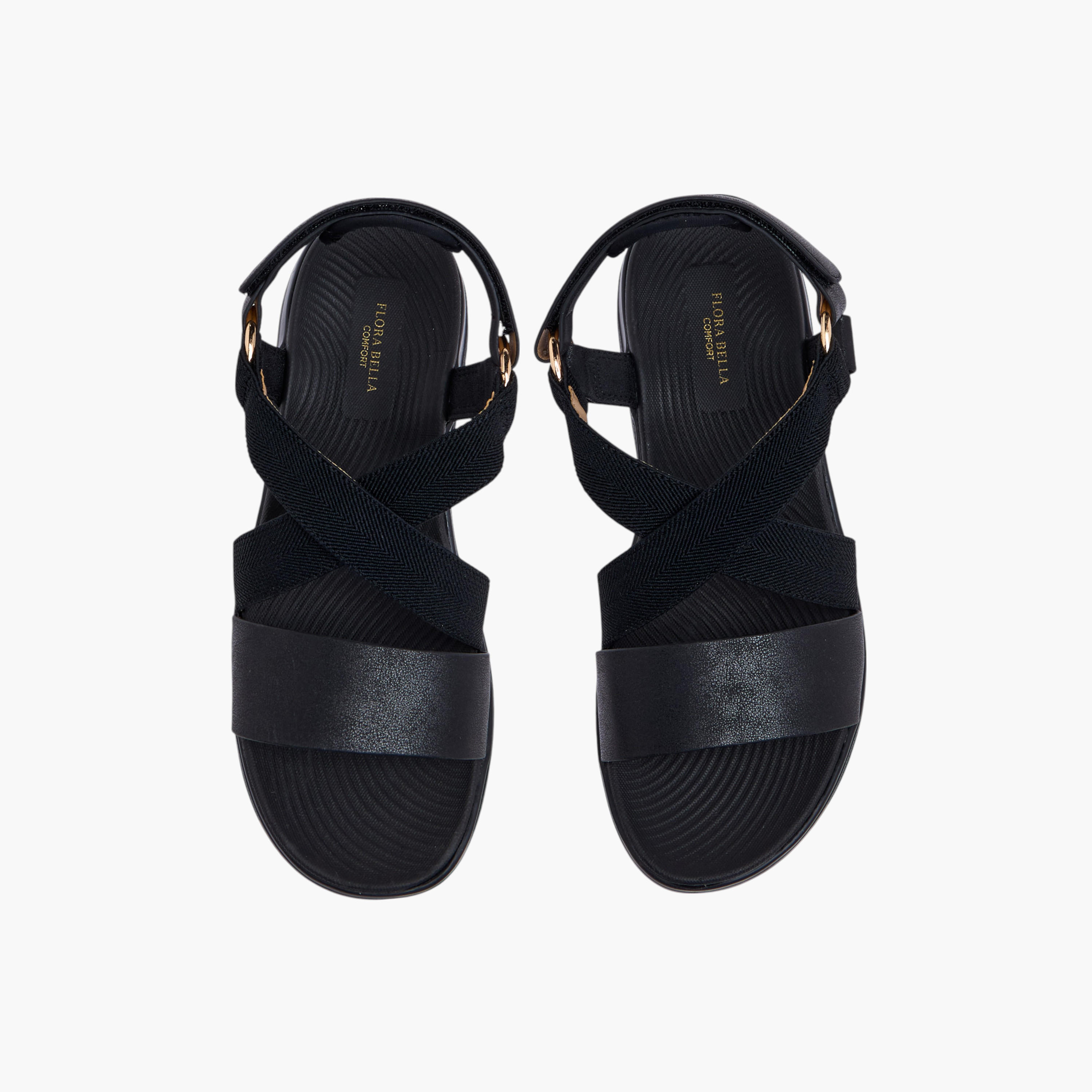 Flora Bella Cross Strap Sandals with Hook and Loop Closure-women-shoes-flats-sandals-image-1