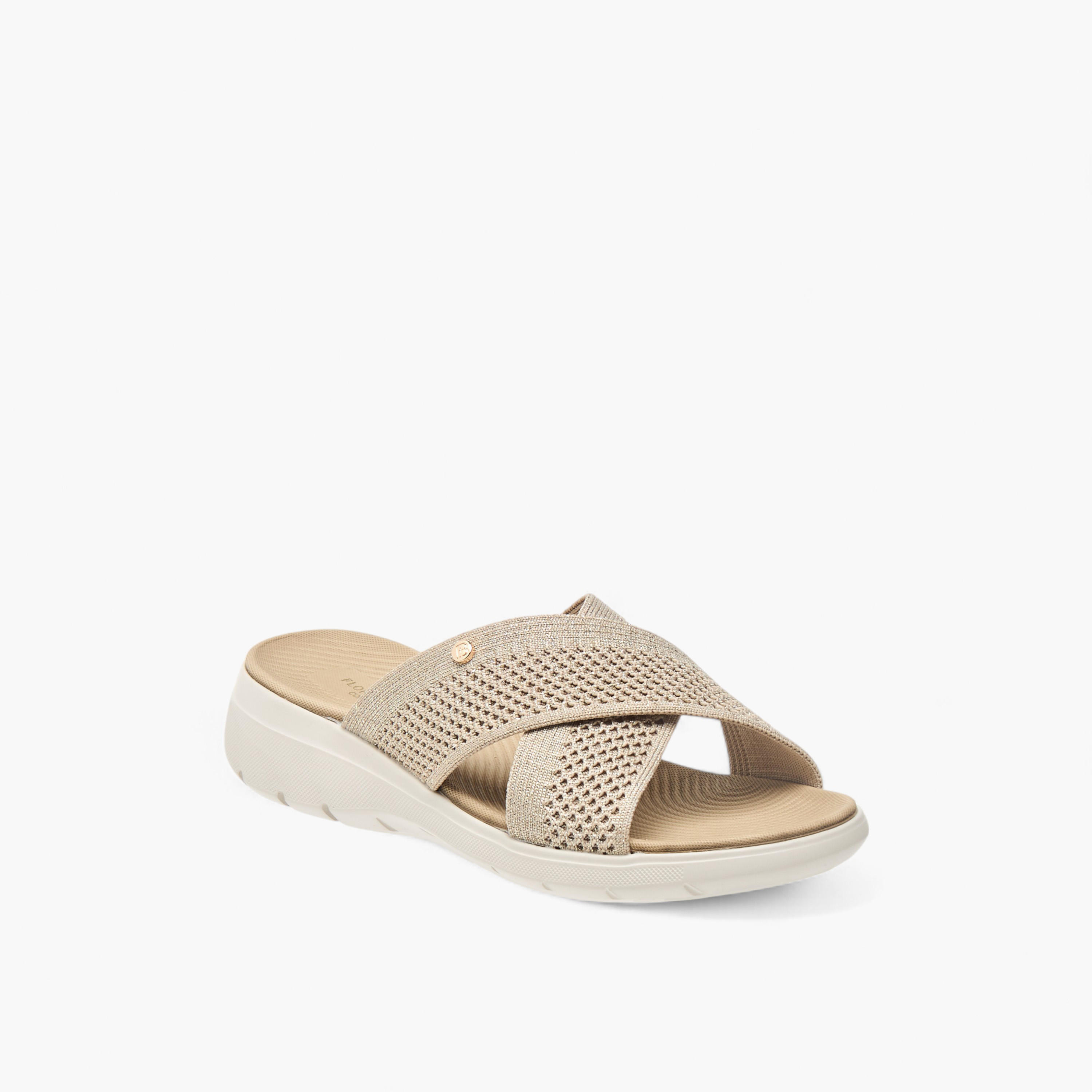 صندل مريح سهل الارتداء بارز الملمس بأحزمة متقاطعة من فلورا بيلا-women-shoes-sandals-heeled-image-2