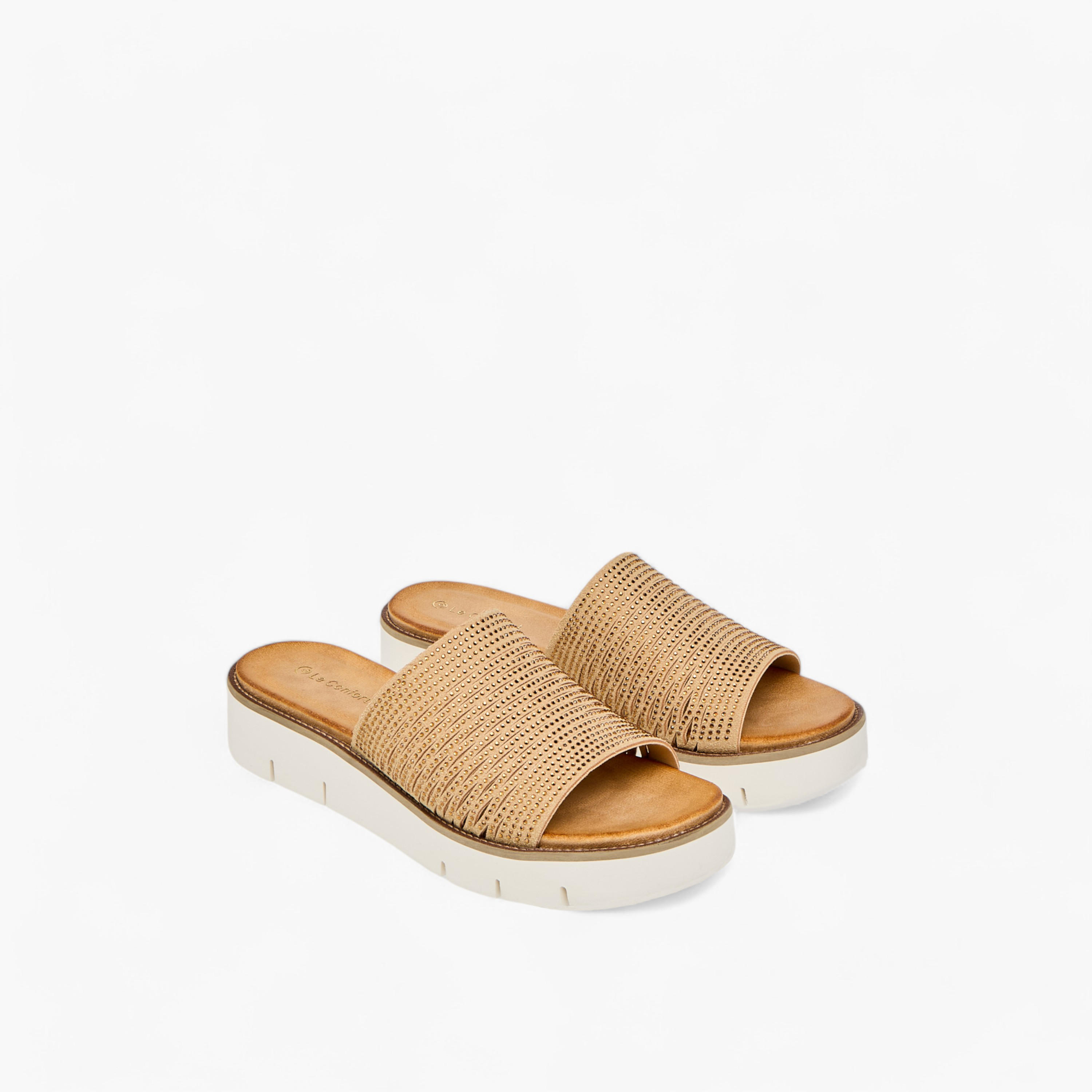 صندل مريح مزيّن سهل الارتداء من لو كونفورت-women-shoes-flats-sandals-image-1
