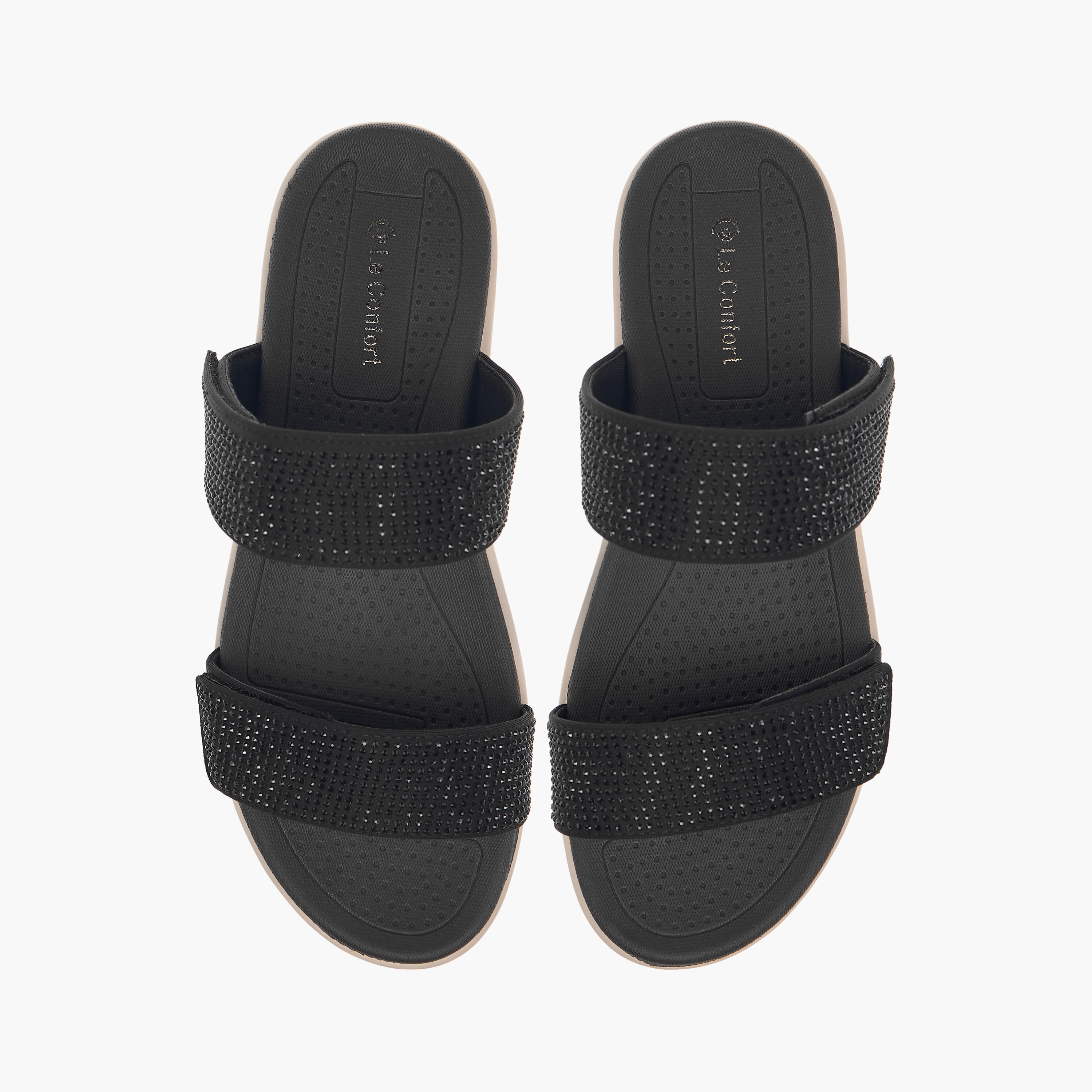 صندل مسطّح مريح مزين سهل الارتداء من لو كونفورت-women-shoes-flats-sandals-image-1