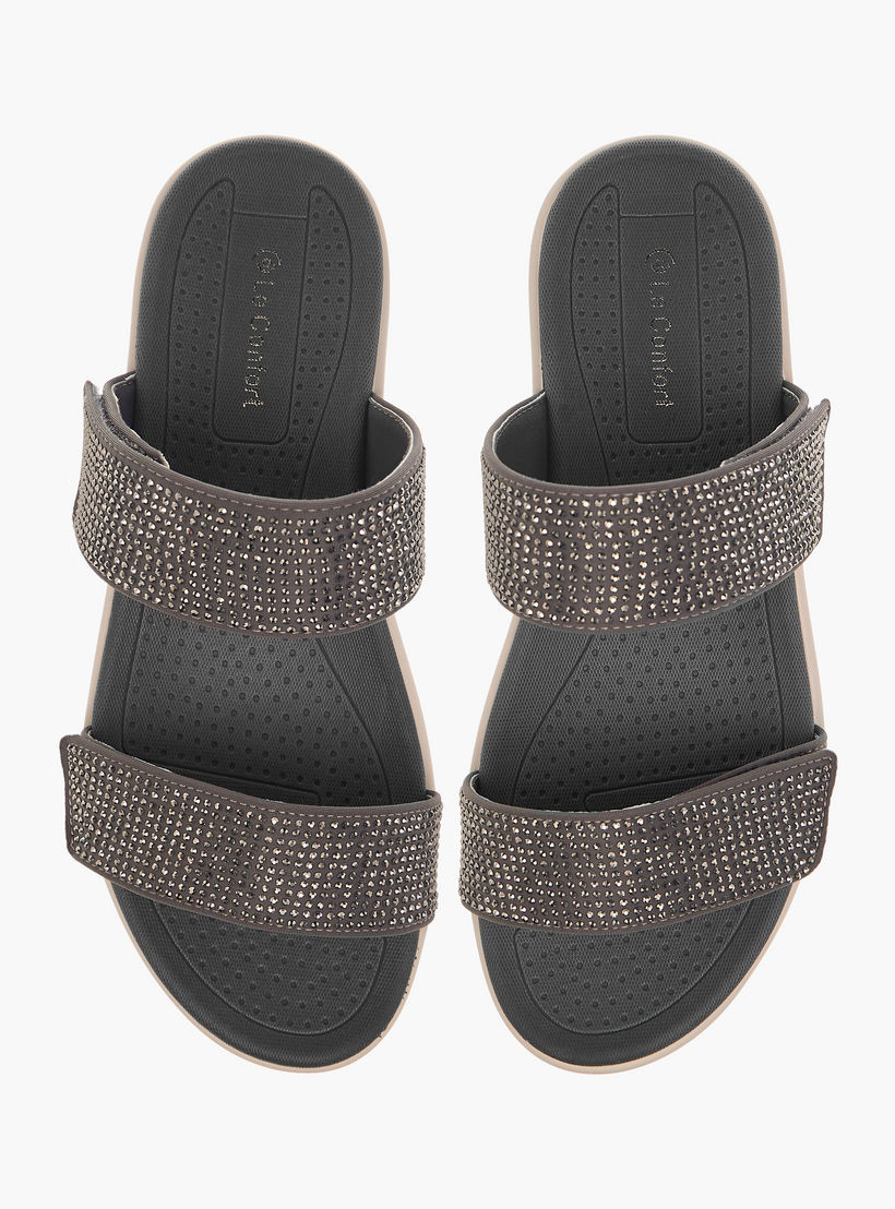 صندل مسطّح مريح مزين سهل الارتداء من لو كونفورت-women-shoes-flats-sandals-image-1