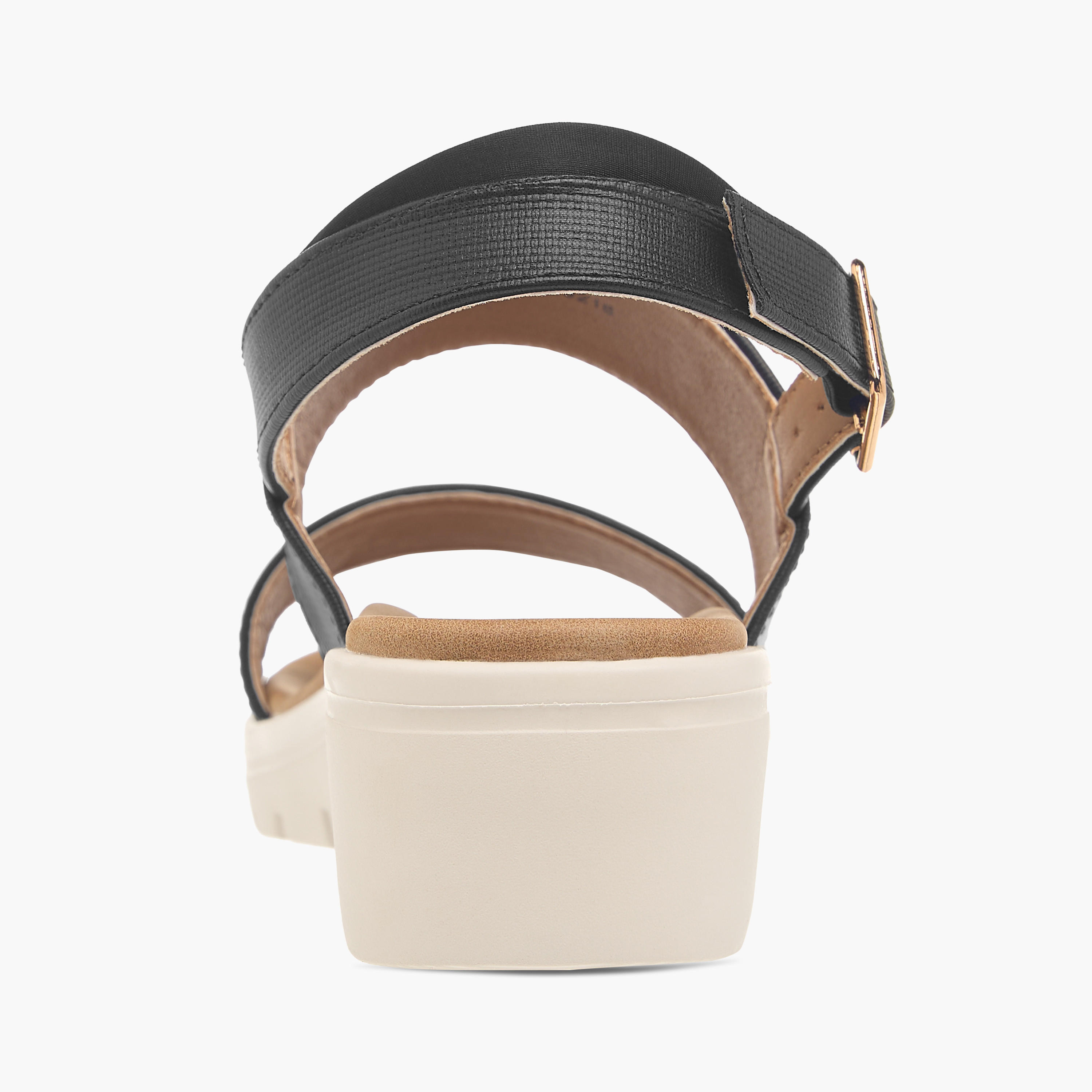صندل مريح بارز الملمس بأحزمة وإبزيم إغلاق من لو كونفورت-women-shoes-sandals-heeled-image-4