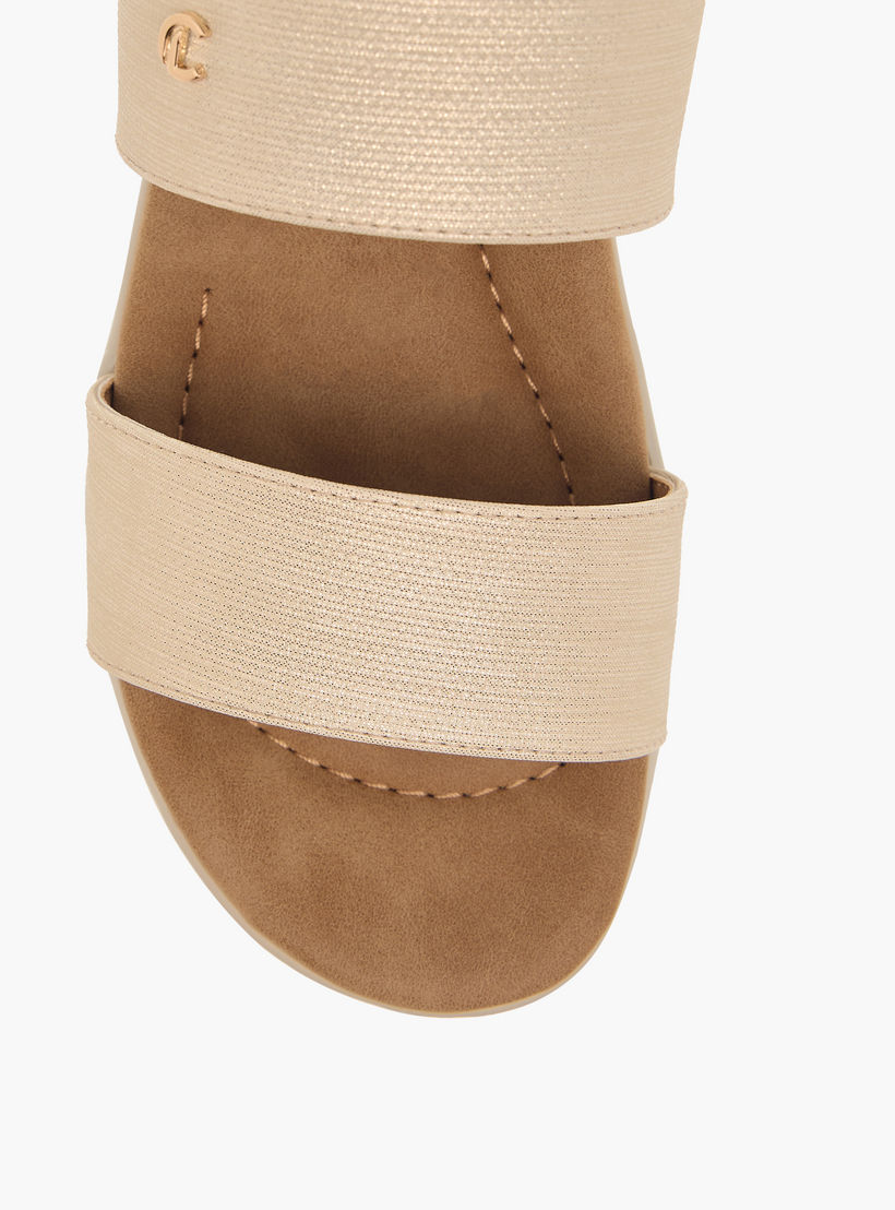 Le Confort Textured Strappy Comfort Sandals with Buckle Closure-women-shoes-sandals-heeled-image-3