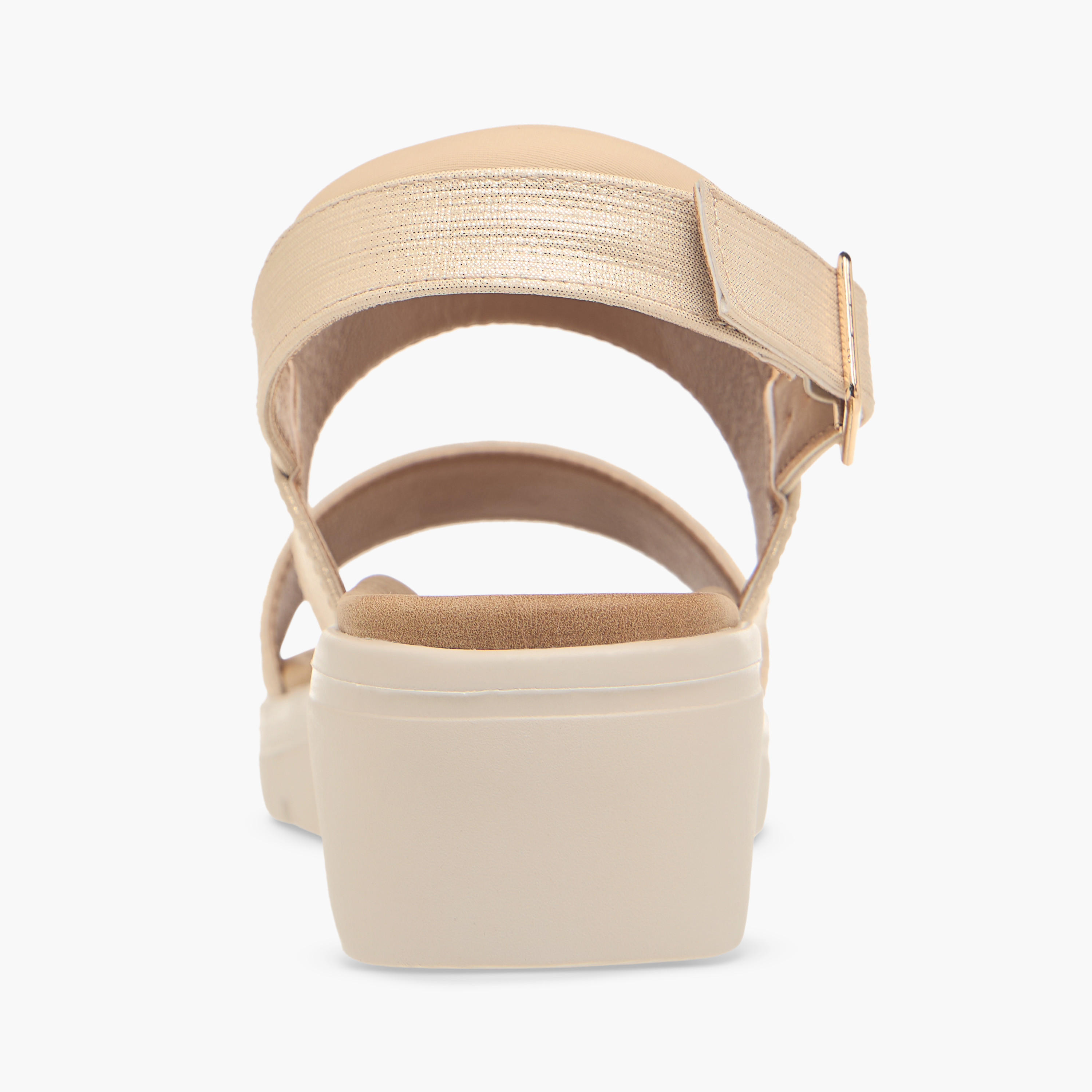 Le Confort Textured Strappy Comfort Sandals with Buckle Closure-women-shoes-sandals-heeled-image-4