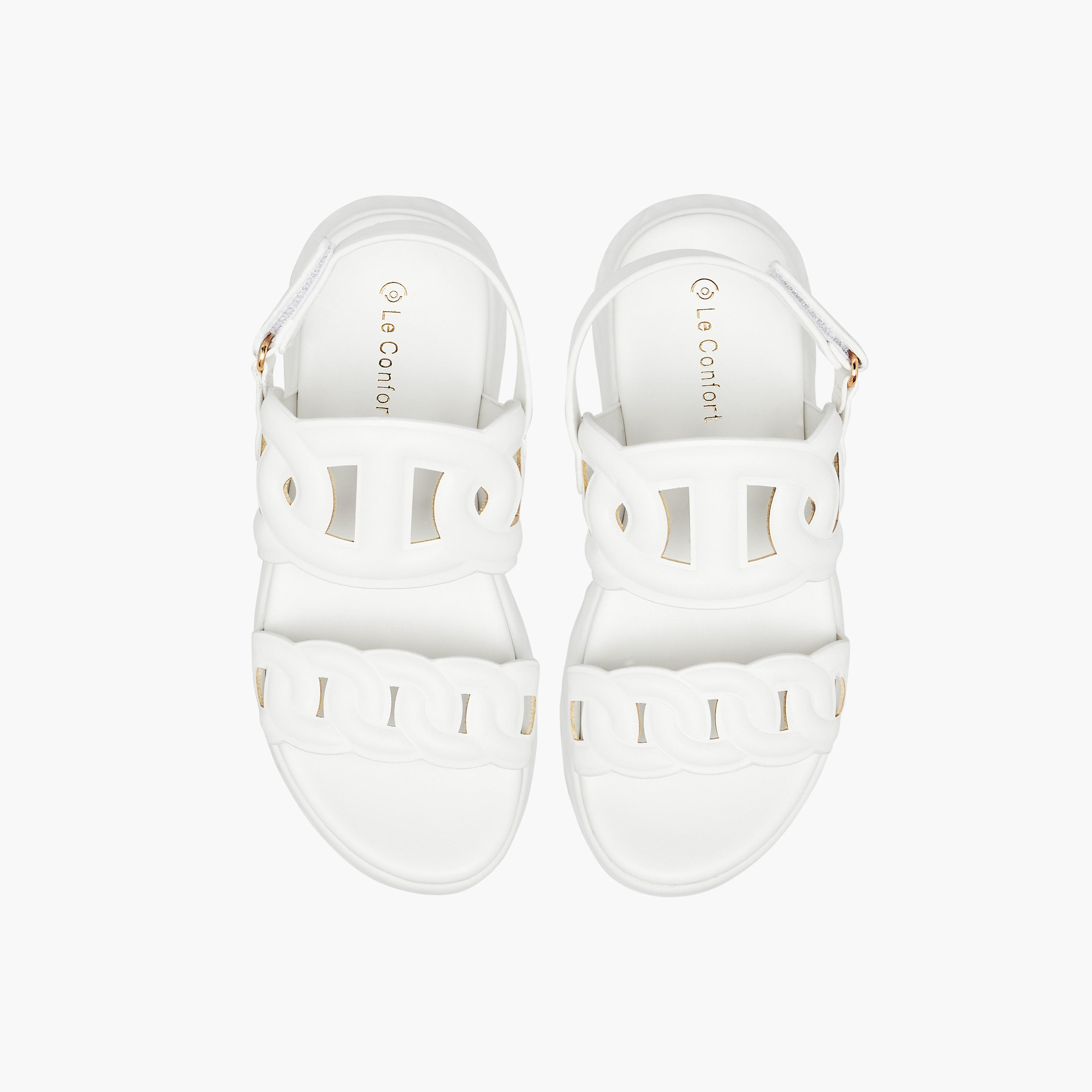Le Confort Cutout Sandals with Hook and Loop Closure-girls-shoes-sandals-image-1
