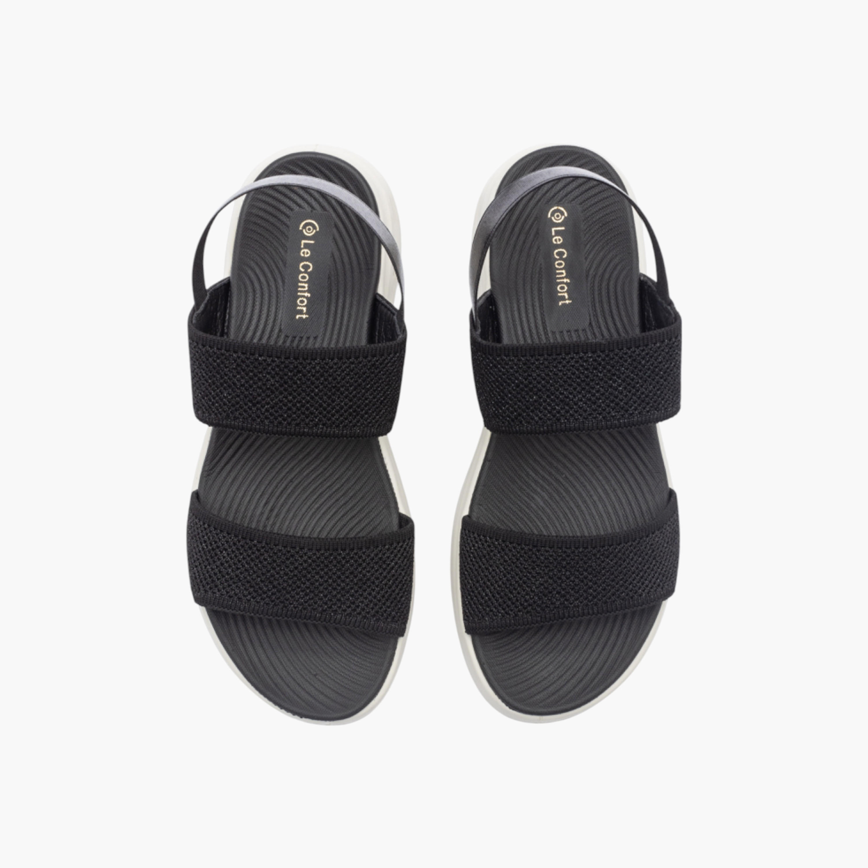 Le Confort Textured Comfort Sandals with Backstrap-women-shoes-sandals-heeled-image-1