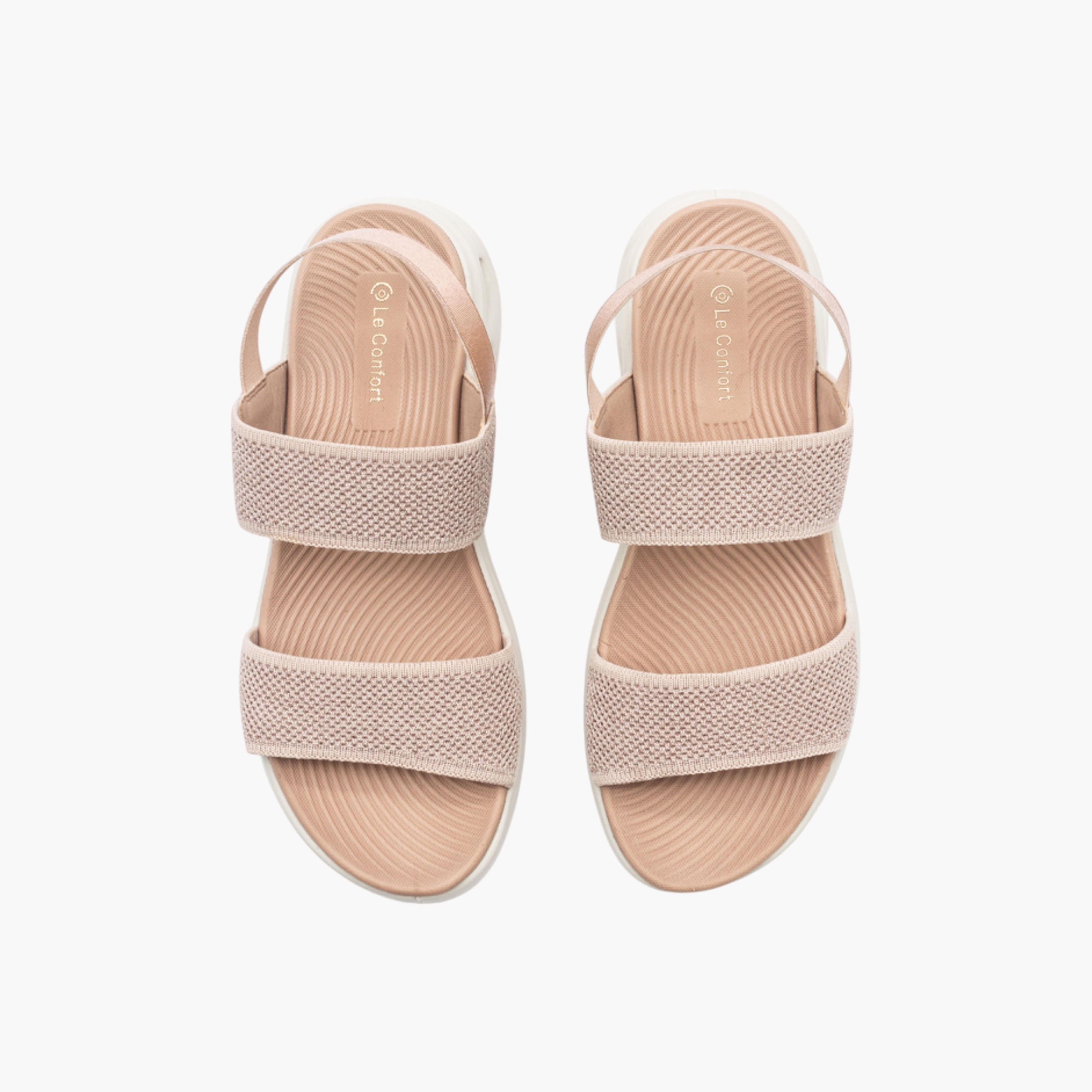 Le Confort Textured Comfort Sandals with Backstrap-women-shoes-sandals-heeled-image-1