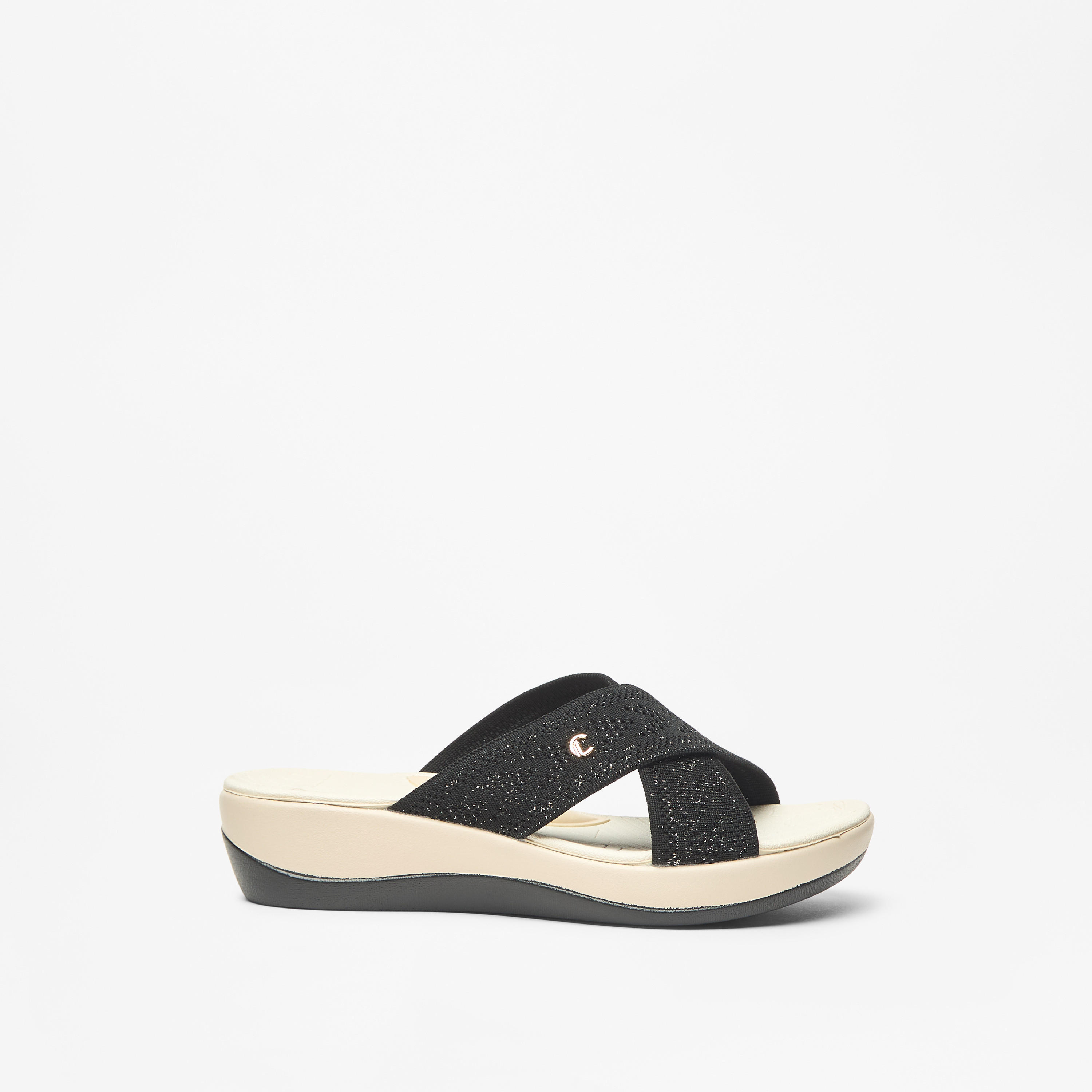 صندل مريح سهل الارتداء بارز الملمس بحزام متقاطع وكعب فلاتفورم من لو كونفورت-women-shoes-heels-image-9