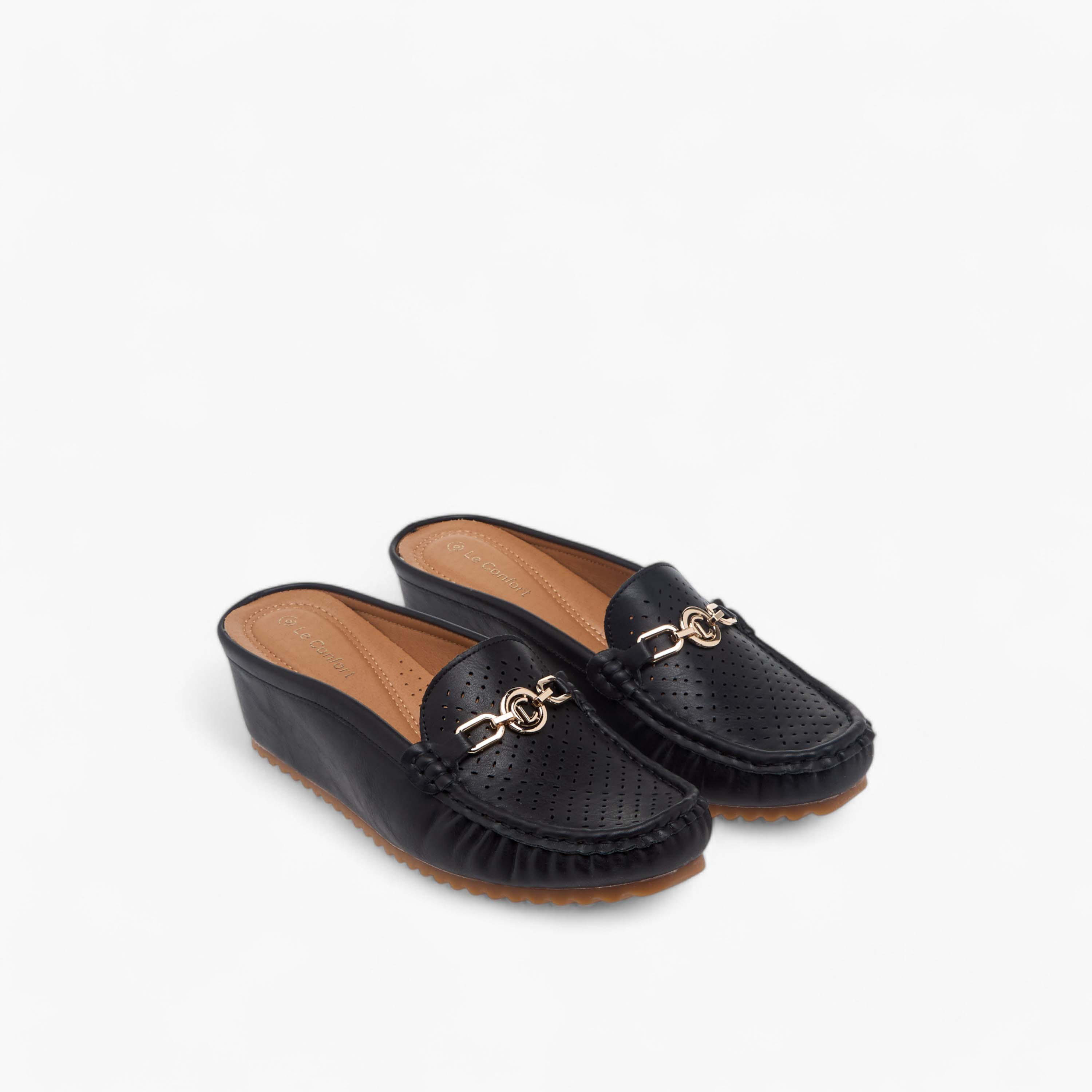 Le Confort Metal Accent Slip-On Flatform Comfort Mules-women-shoes-heels-image-1