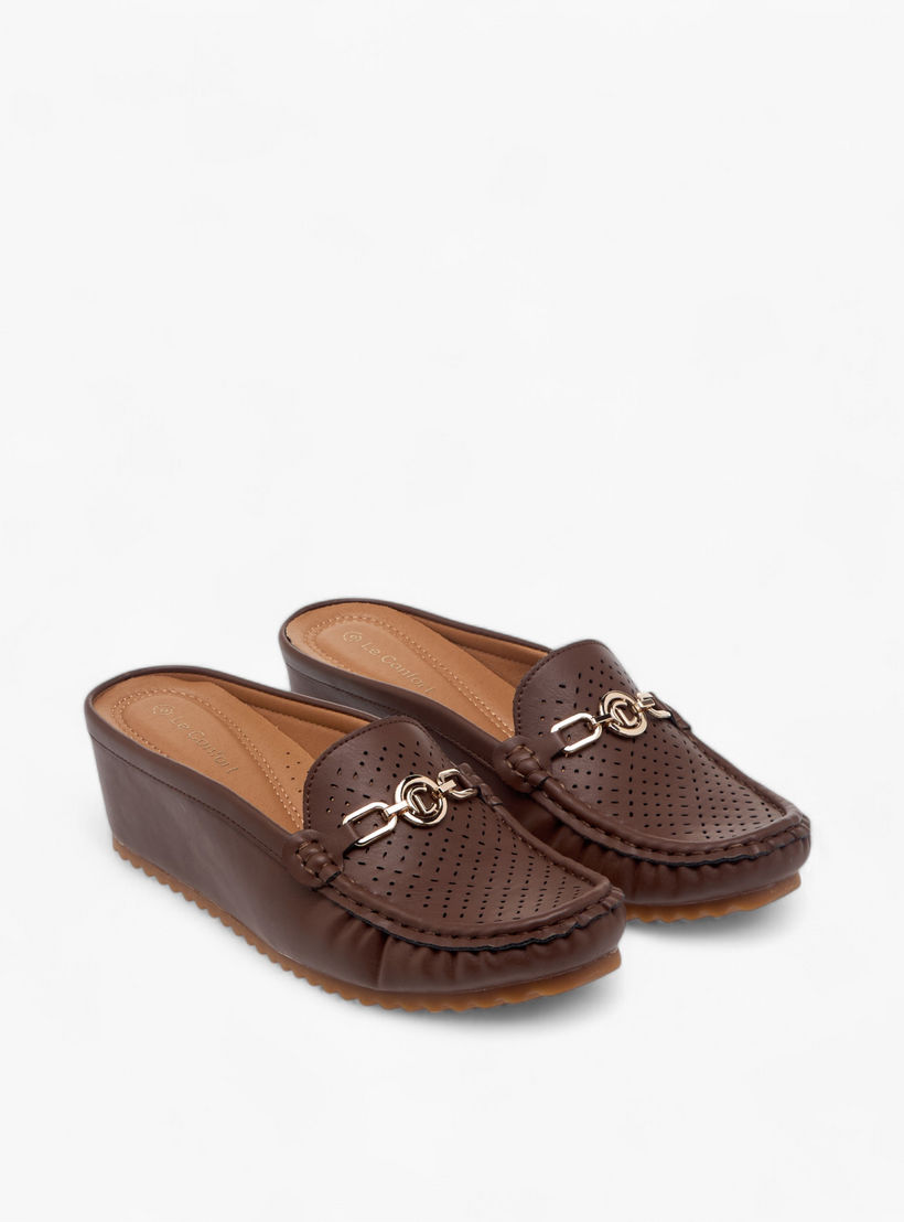 Le Confort Metal Accent Slip-On Flatform Comfort Mules-women-shoes-heels-image-1