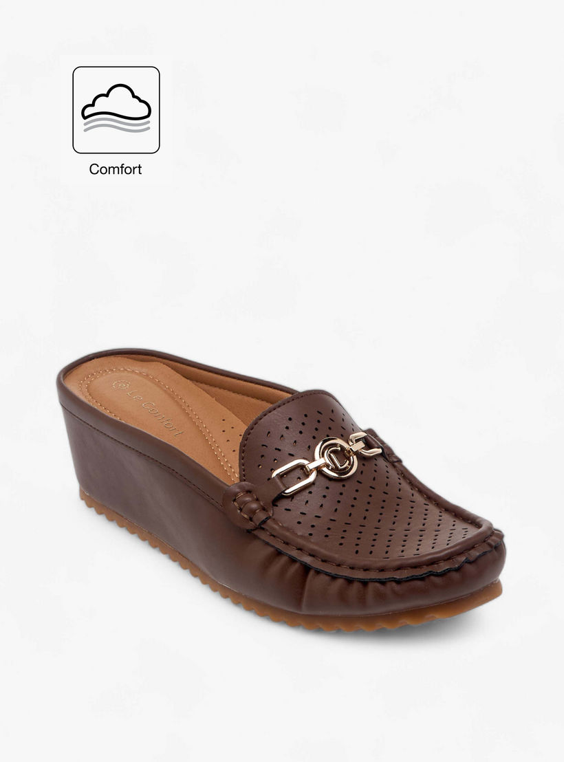 Le Confort Metal Accent Slip-On Flatform Comfort Mules-women-shoes-heels-image-2
