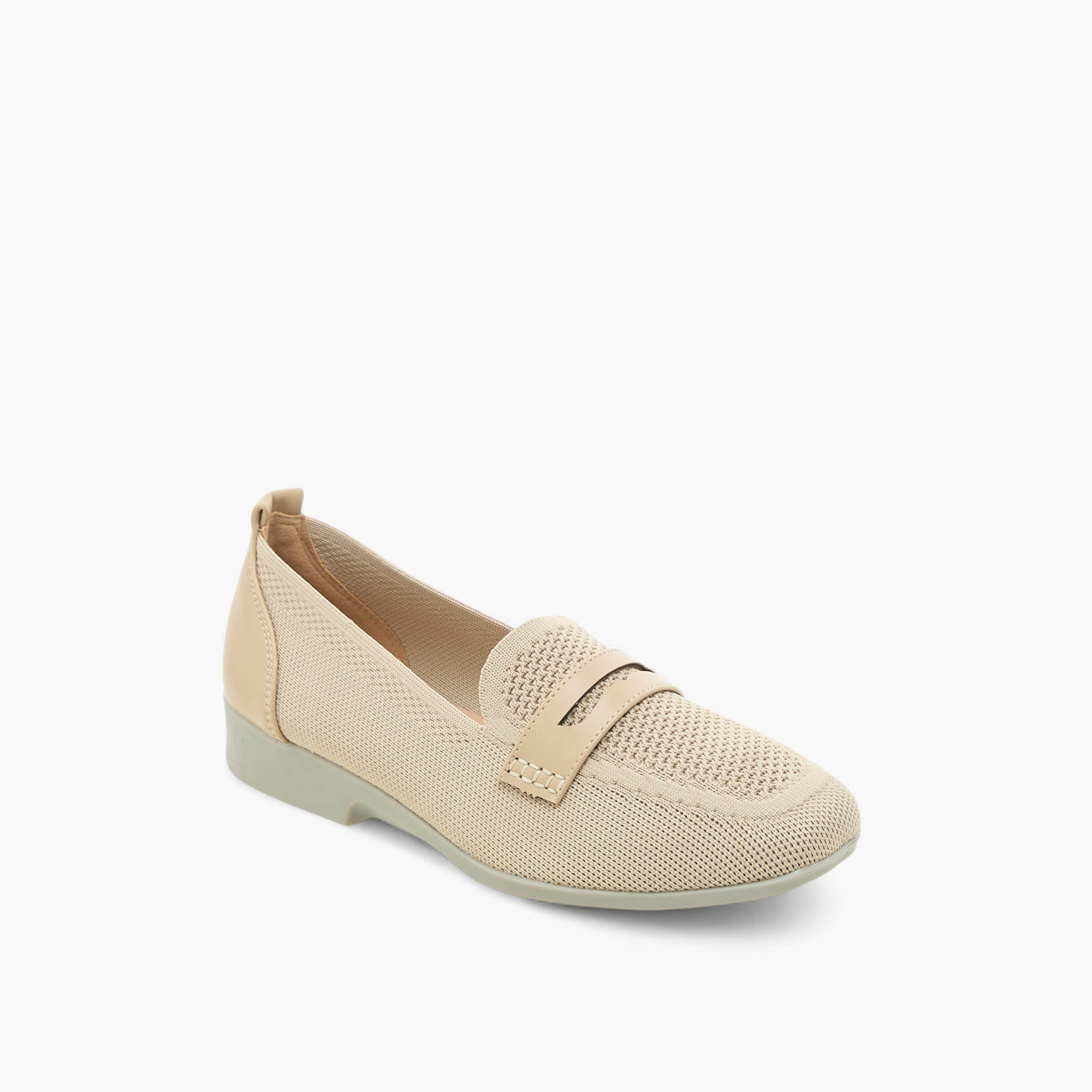 حذاء لوفر سهل الارتداء فلاينيت بارز الملمس بكعب عريض من لو كونفورت-women-shoes-loafersandmoccasins-image-2