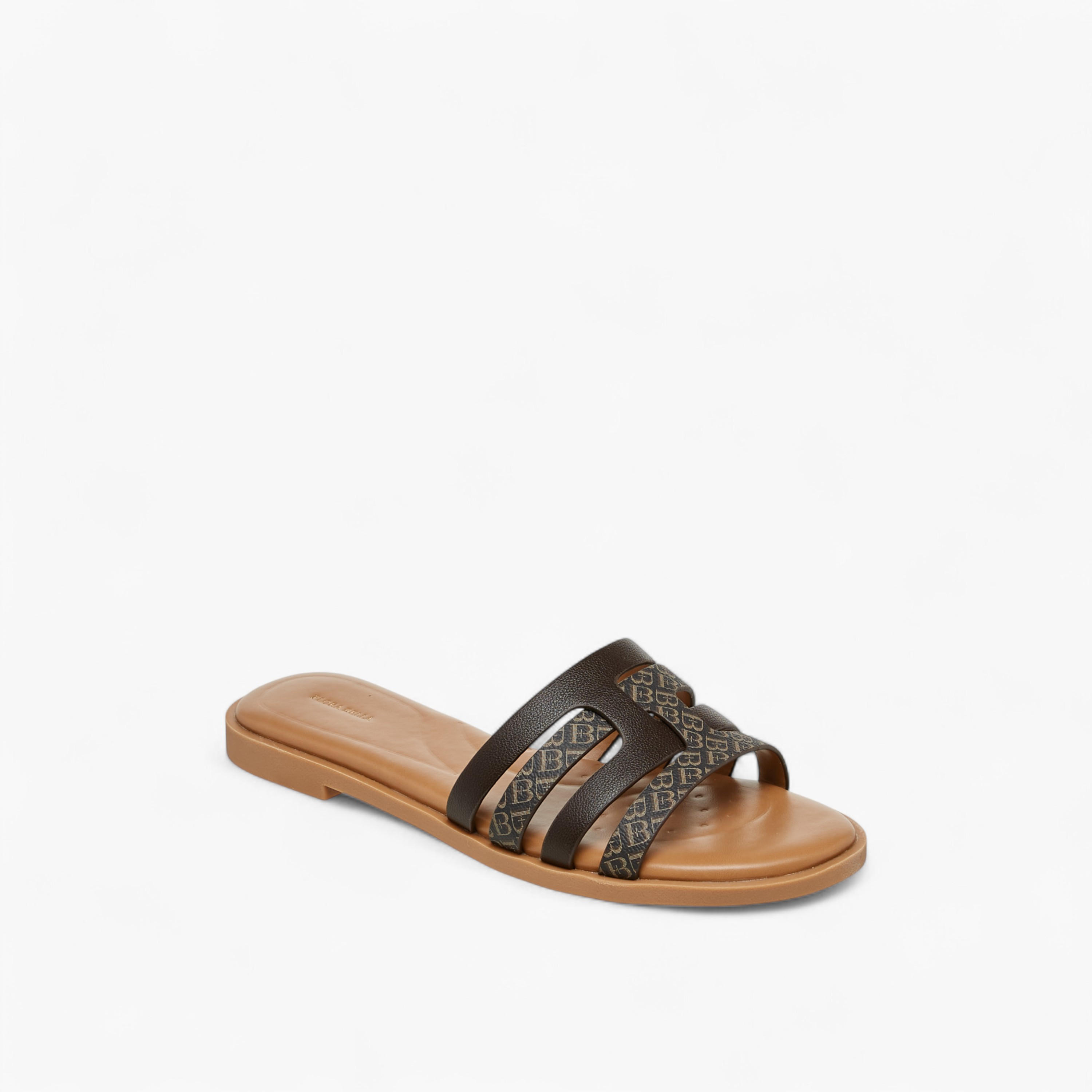 Flora Bella Monogram Print Slip-On Sandals-women-shoes-flats-sandals-image-2