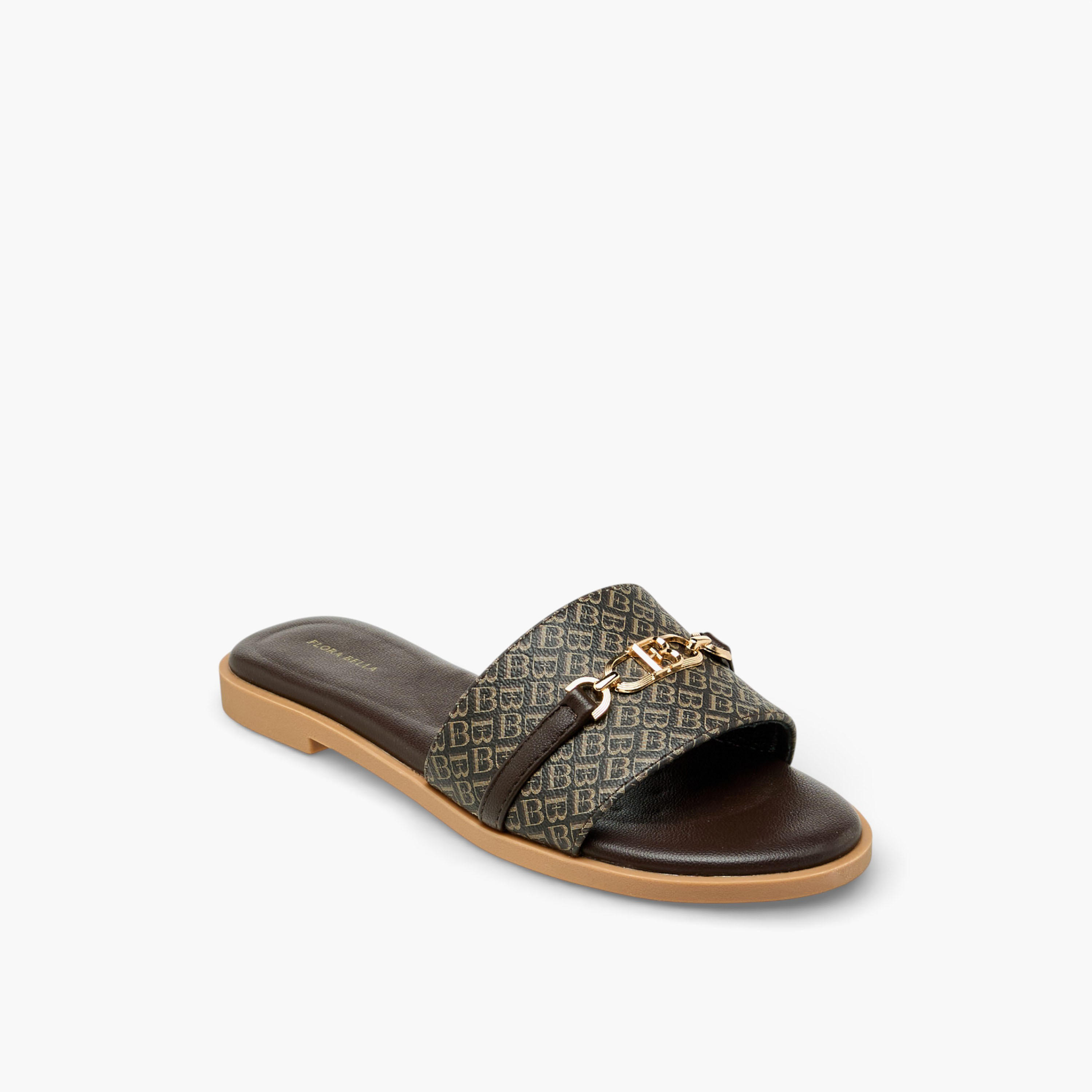 Flora Bella Women Monogram Print Slip-On Sandals-women-shoes-flats-sandals-image-3