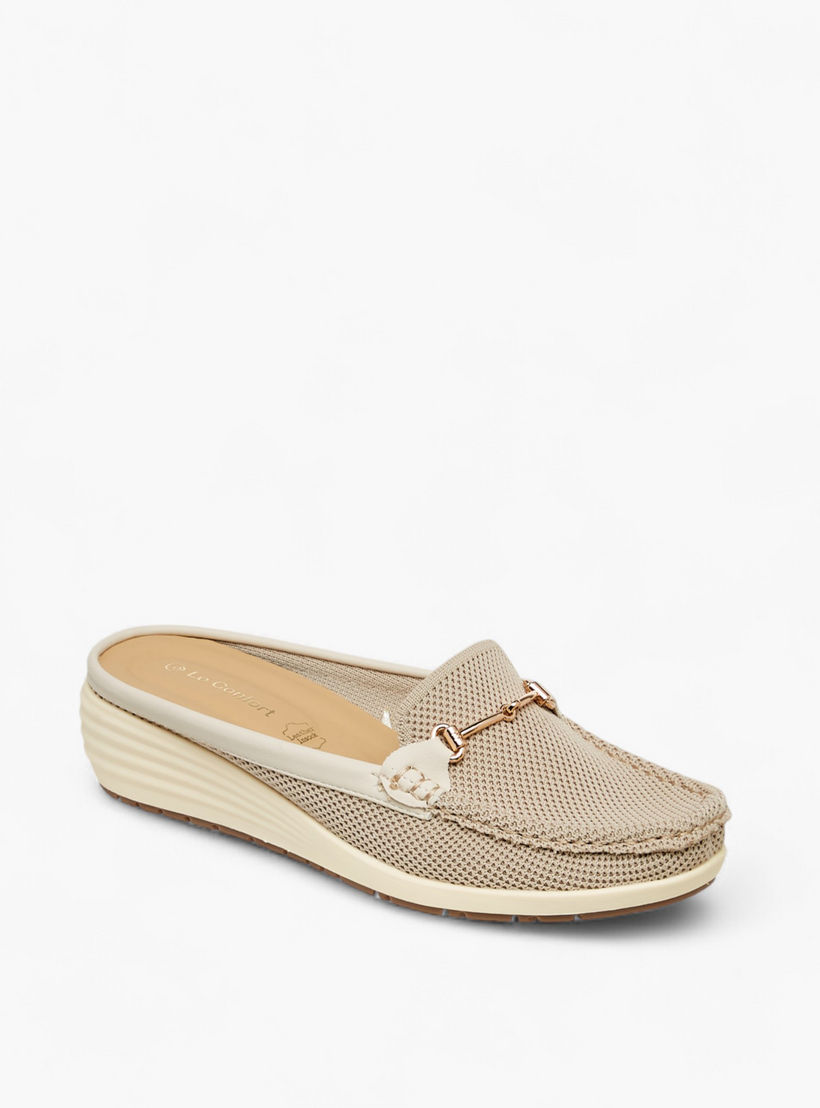 Le Confort Metal Accent Flyknit Slip-On Mules with Wedge Heels-women-shoes-sandals-heeled-image-2