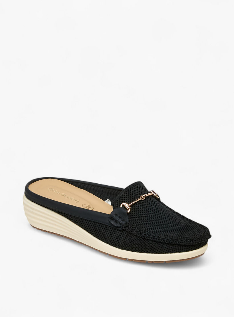 Le Confort Metal Accent Flyknit Slip-On Mules with Wedge Heels-women-shoes-sandals-heeled-image-2