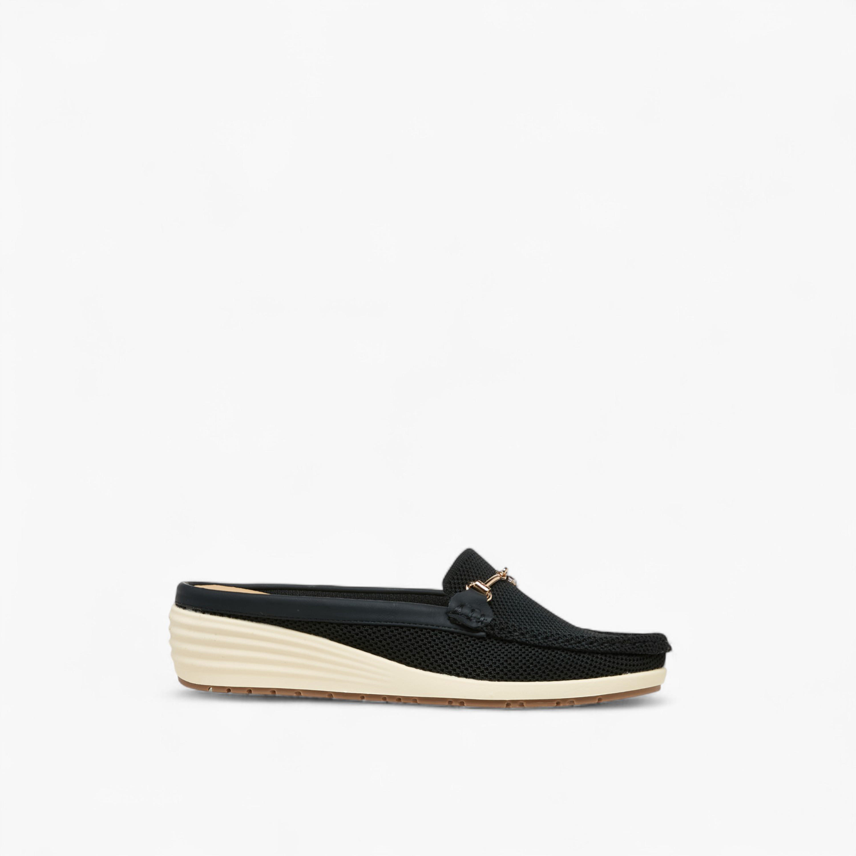 Le Confort Metal Accent Flyknit Slip-On Mules with Wedge Heels-women-shoes-sandals-heeled-image-3
