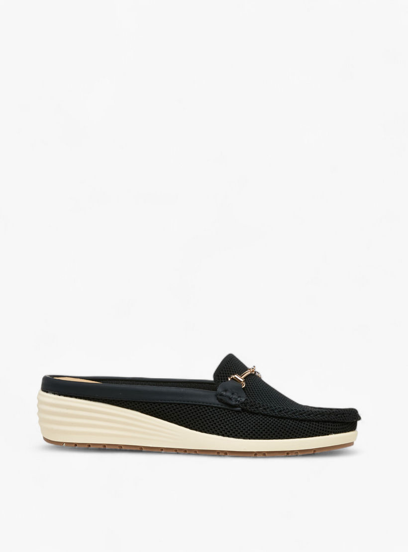 Le Confort Metal Accent Flyknit Slip-On Mules with Wedge Heels-women-shoes-sandals-heeled-image-3