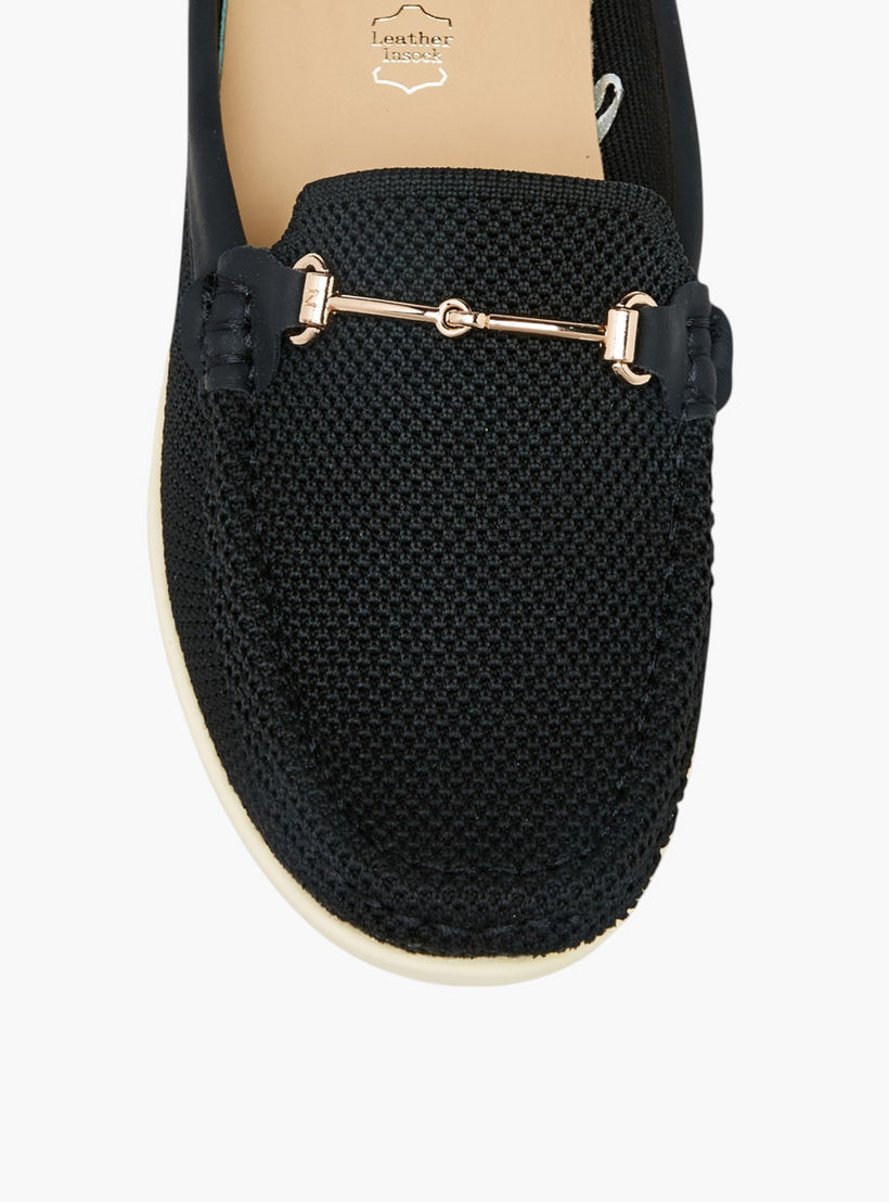 Le Confort Metal Accent Flyknit Slip-On Mules with Wedge Heels-women-shoes-sandals-heeled-image-4