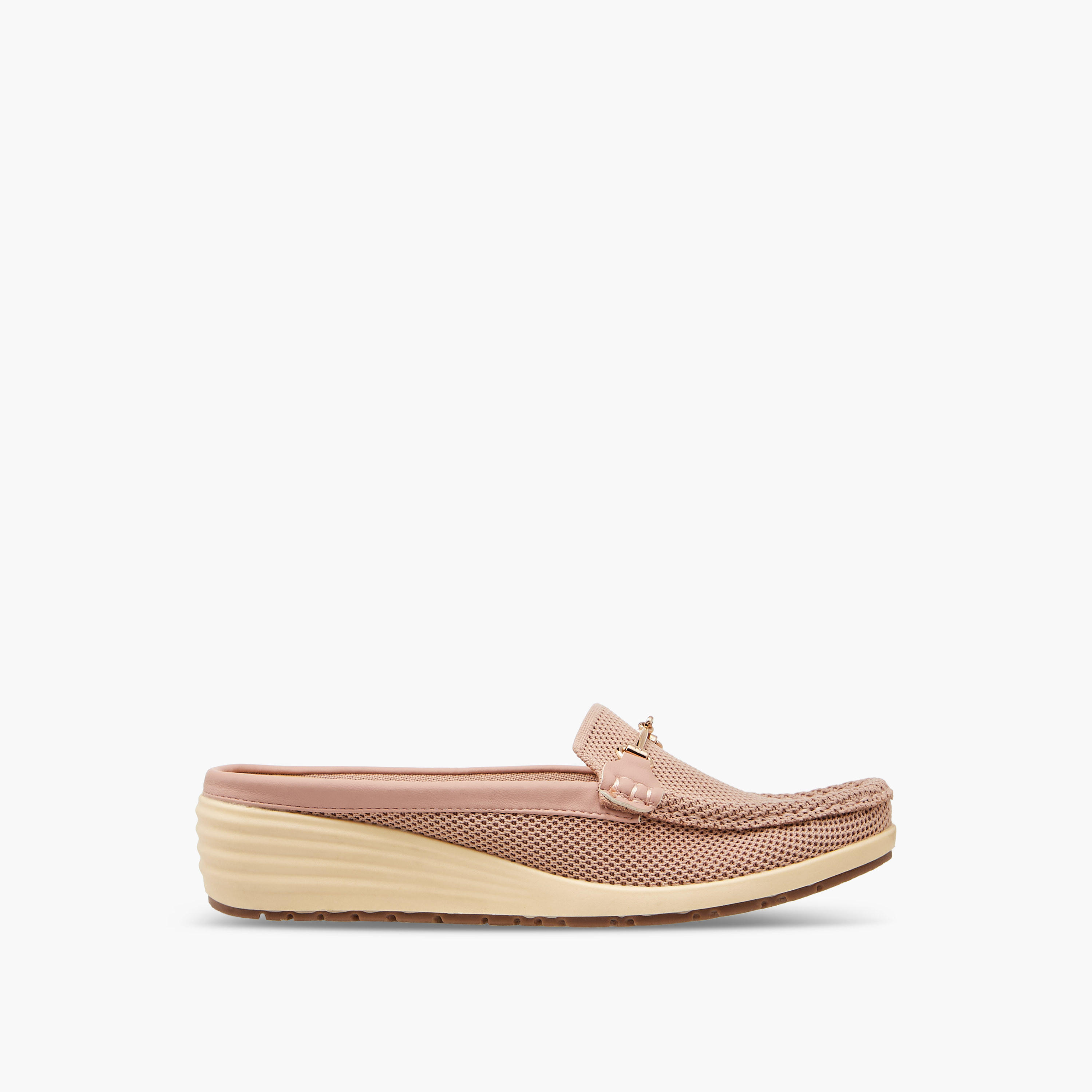 Le Confort Metal Accent Flyknit Slip-On Mules with Wedge Heels-women-shoes-sandals-heeled-image-3
