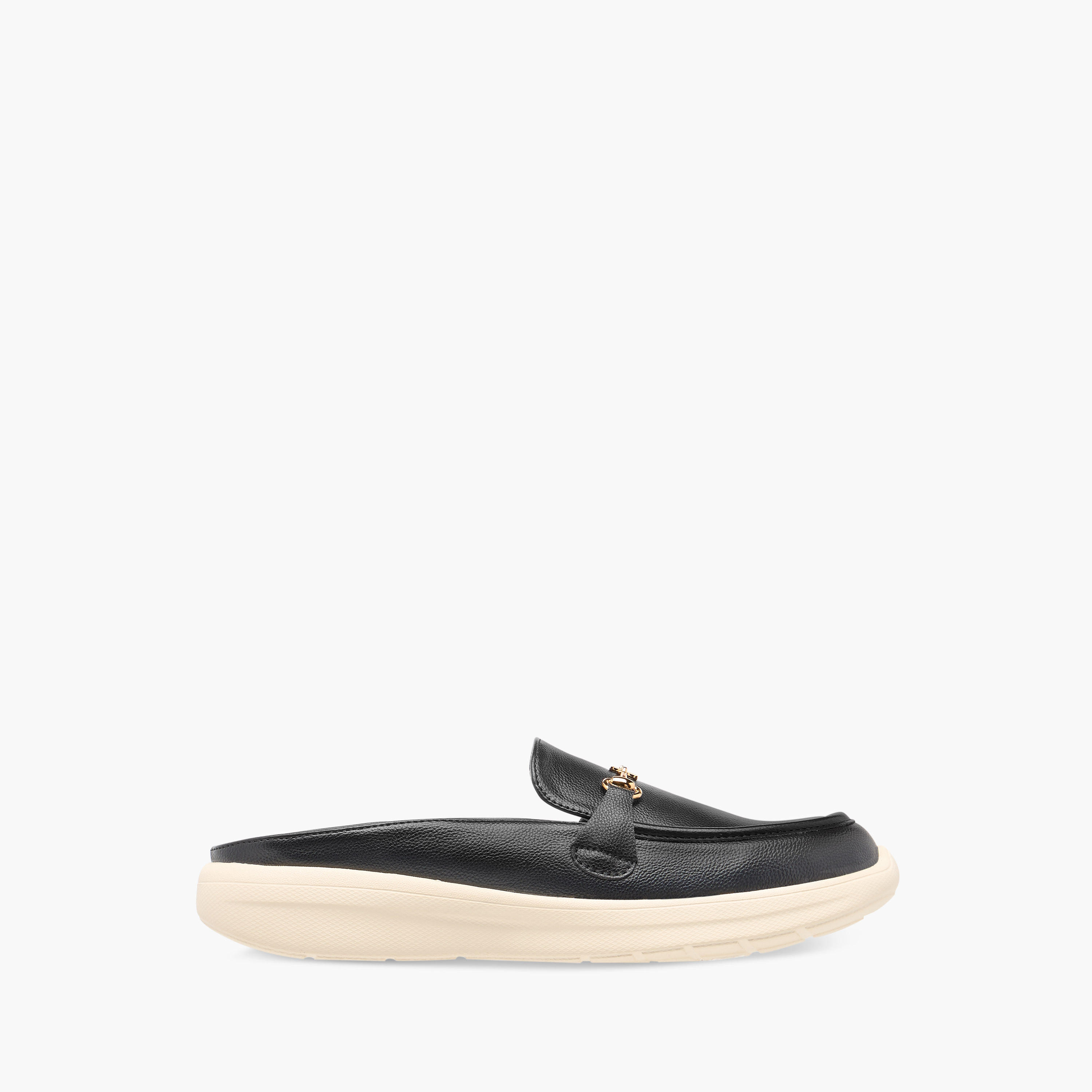 حذاء ميول سهل الارتداء بطبعات مونوجرام وزينة معدن من فلورا بيلا-women-shoes-flats-mules-image-3