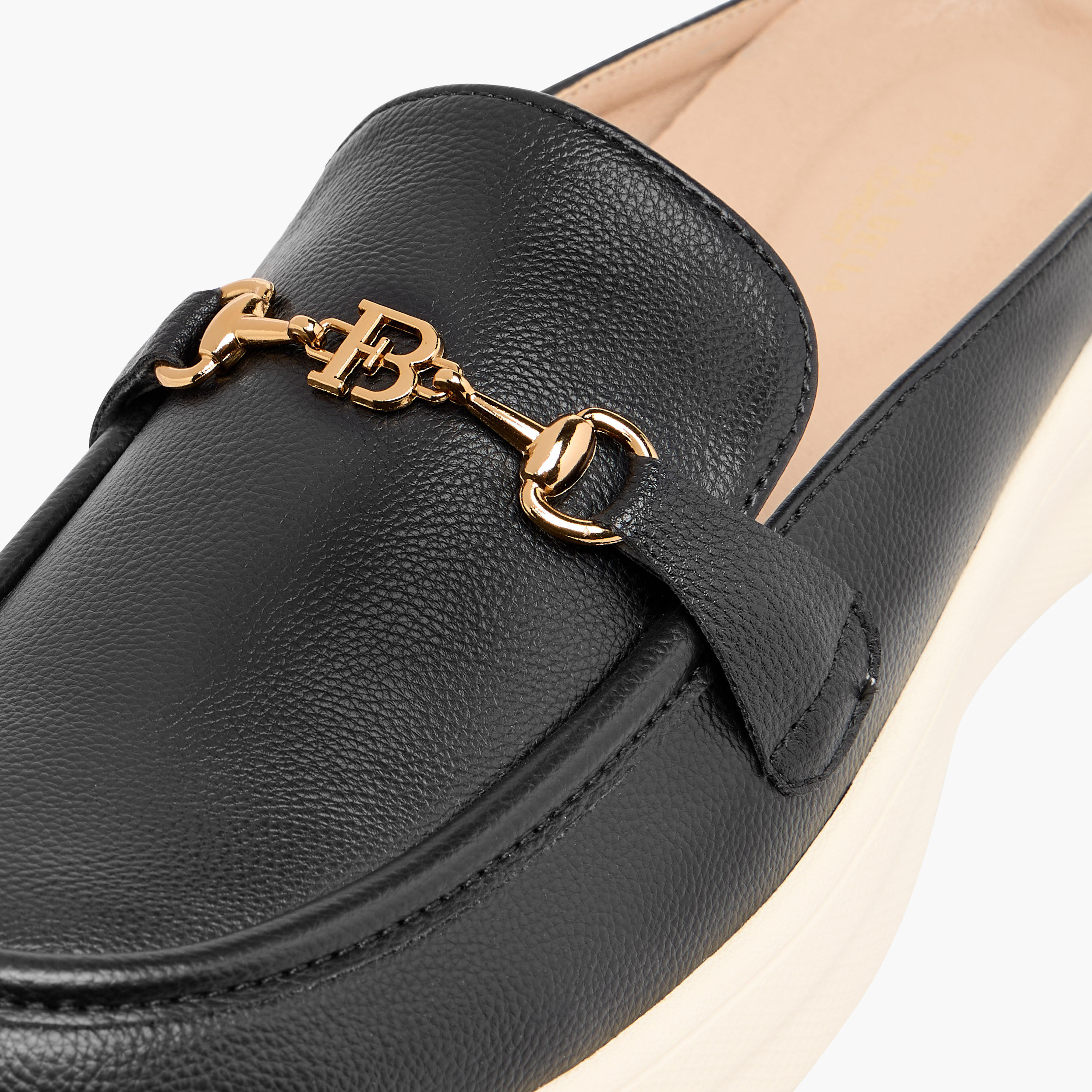 Flora Bella Monogram Print Buckle Accent Slip-On Mules-women-shoes-flats-mules-image-4