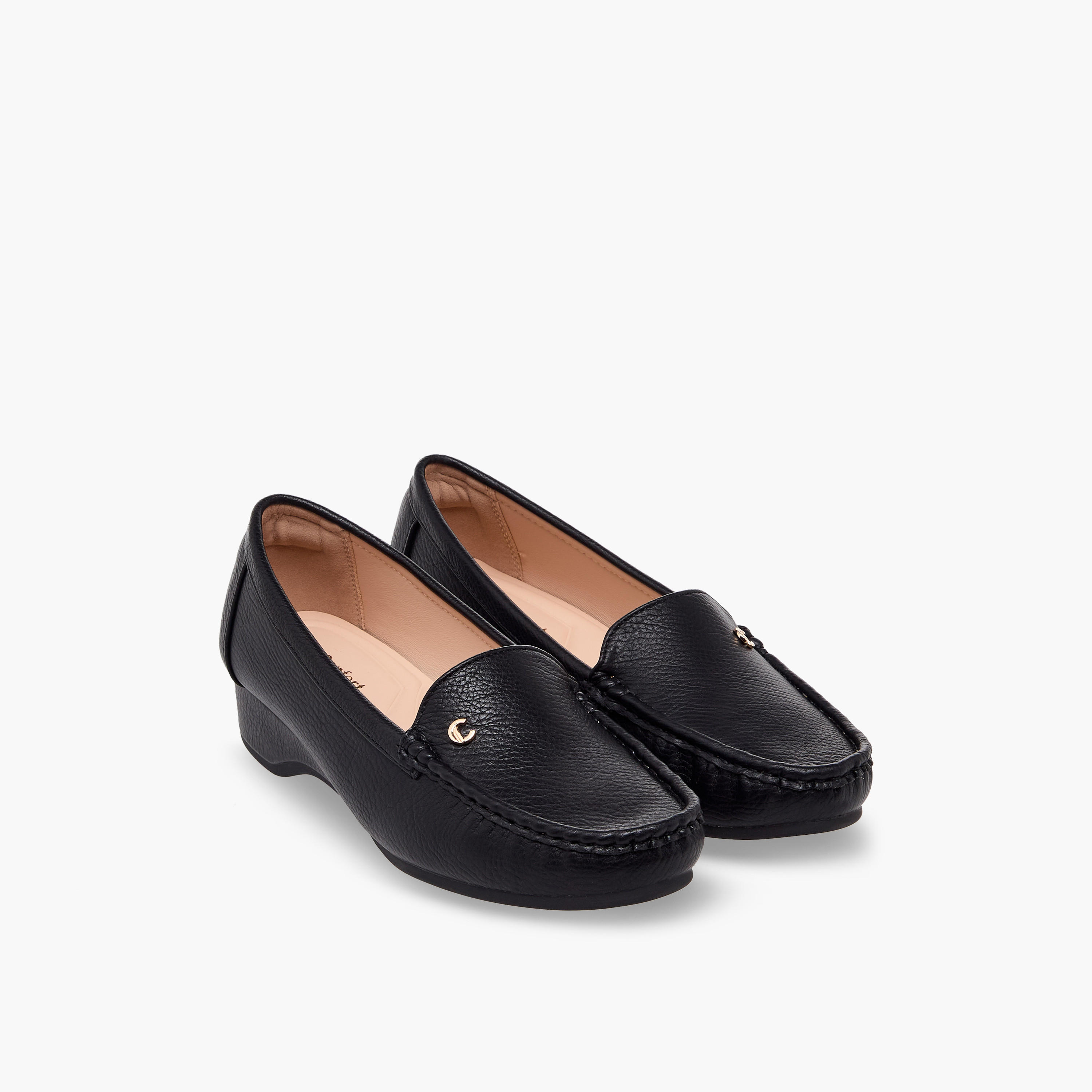 Le Confort Women Textured Wedge Heel Loafers-women-shoes-loafersandmoccasins-image-1