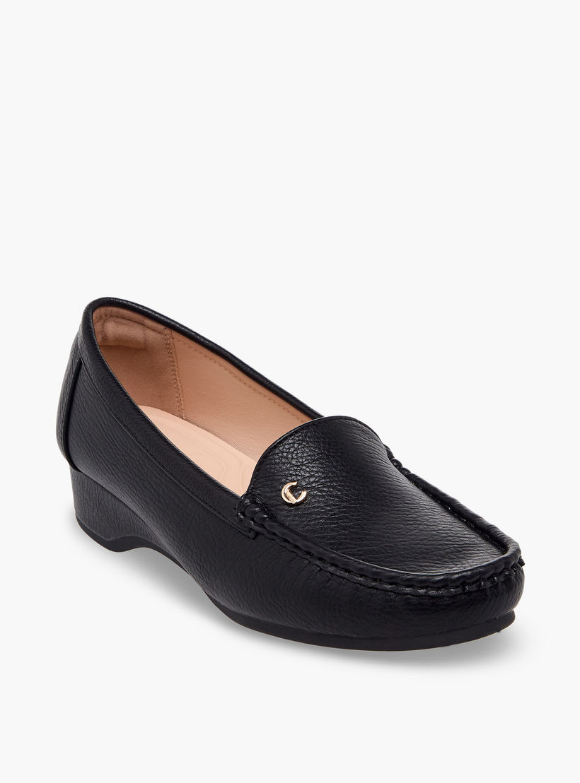 Le Confort Women Textured Wedge Heel Loafers-women-shoes-loafersandmoccasins-image-2