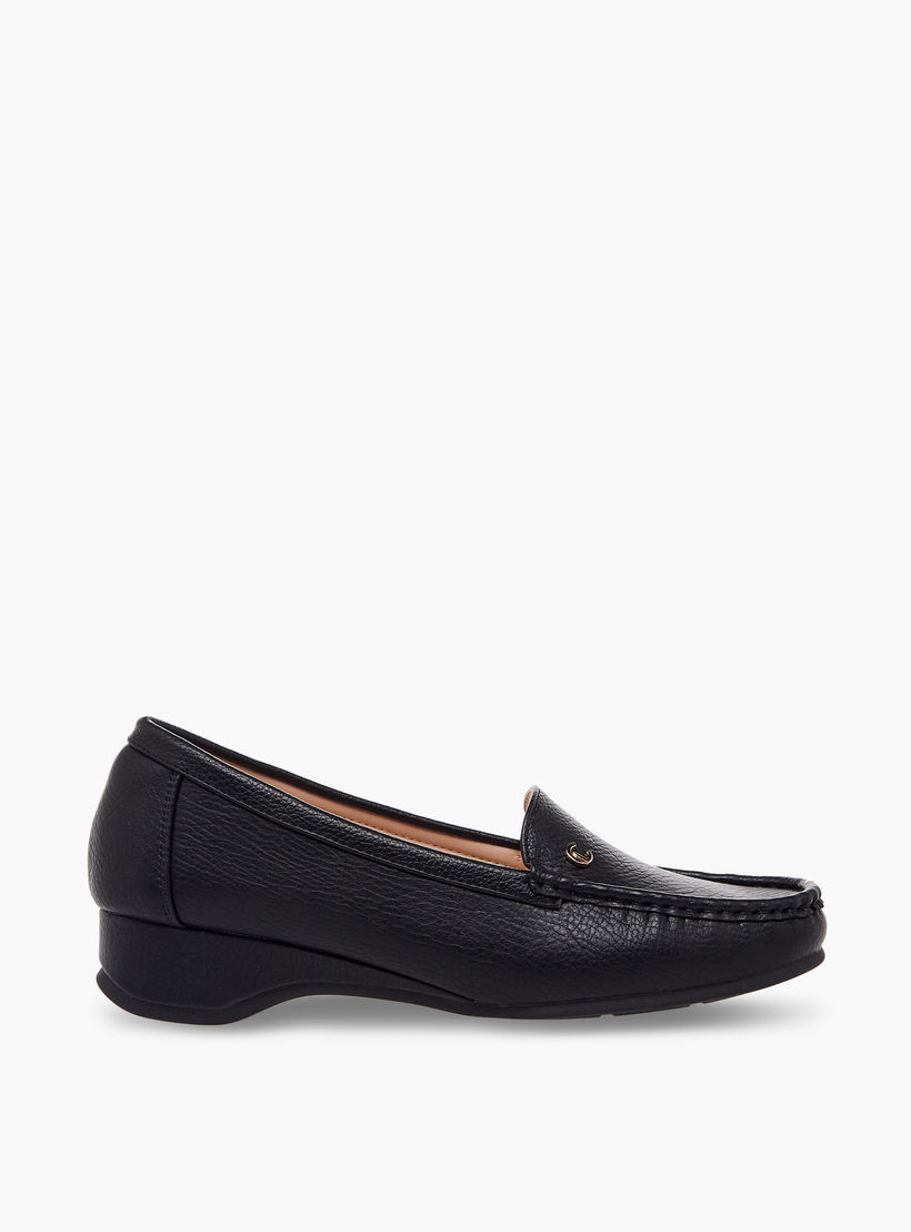 Le Confort Women Textured Wedge Heel Loafers-women-shoes-loafersandmoccasins-image-3