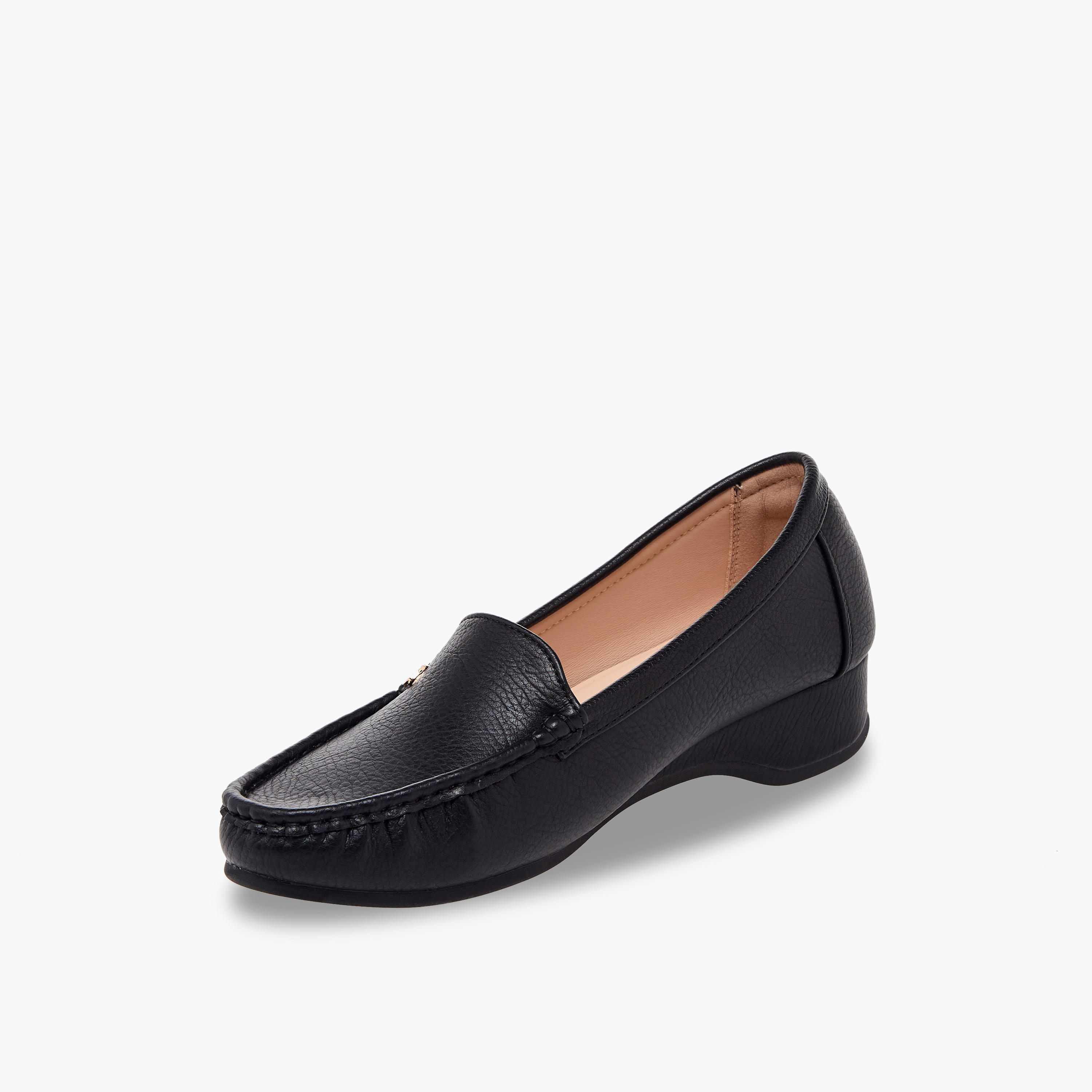 Le Confort Women Textured Wedge Heel Loafers-women-shoes-loafersandmoccasins-image-4