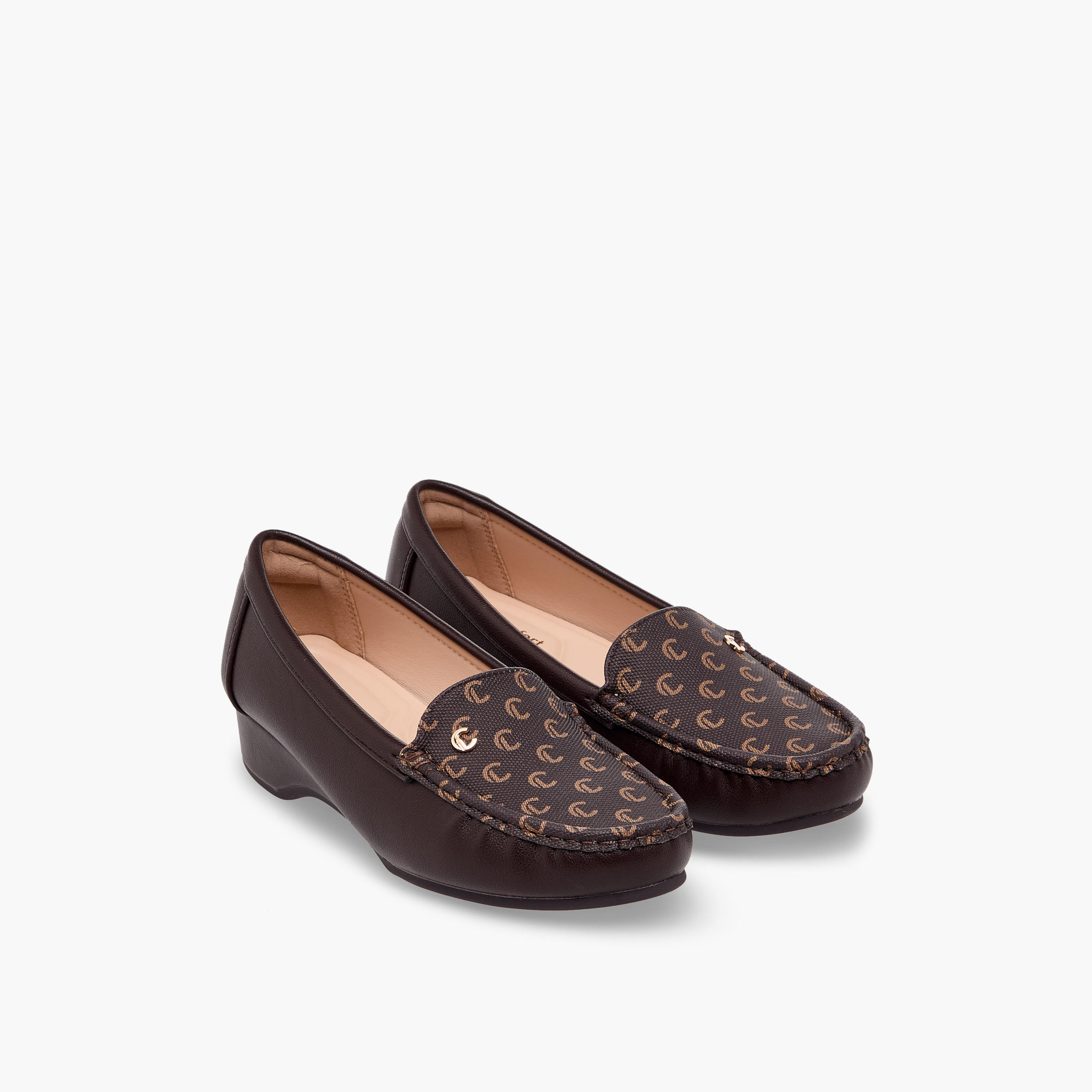 Le Confort Women Monogram Wedge Heel Loafers-women-shoes-loafersandmoccasins-image-1